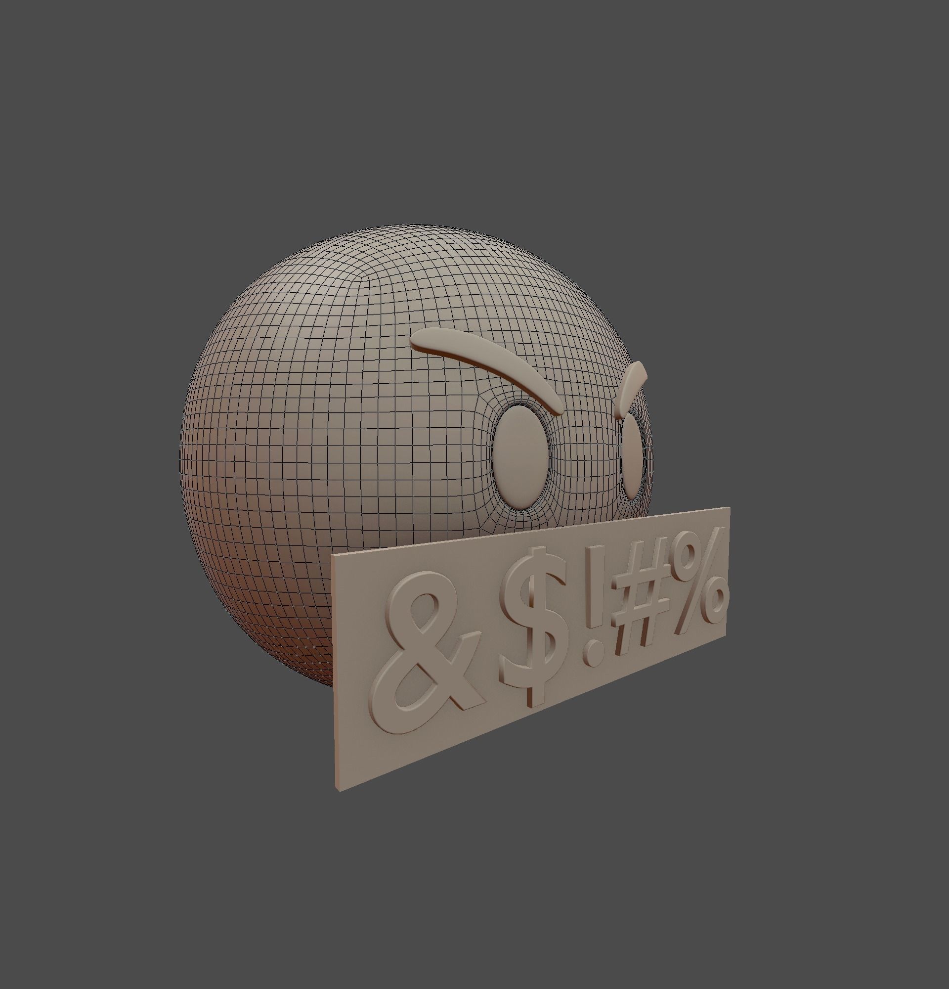 Emoji Rude Red 3D model_7