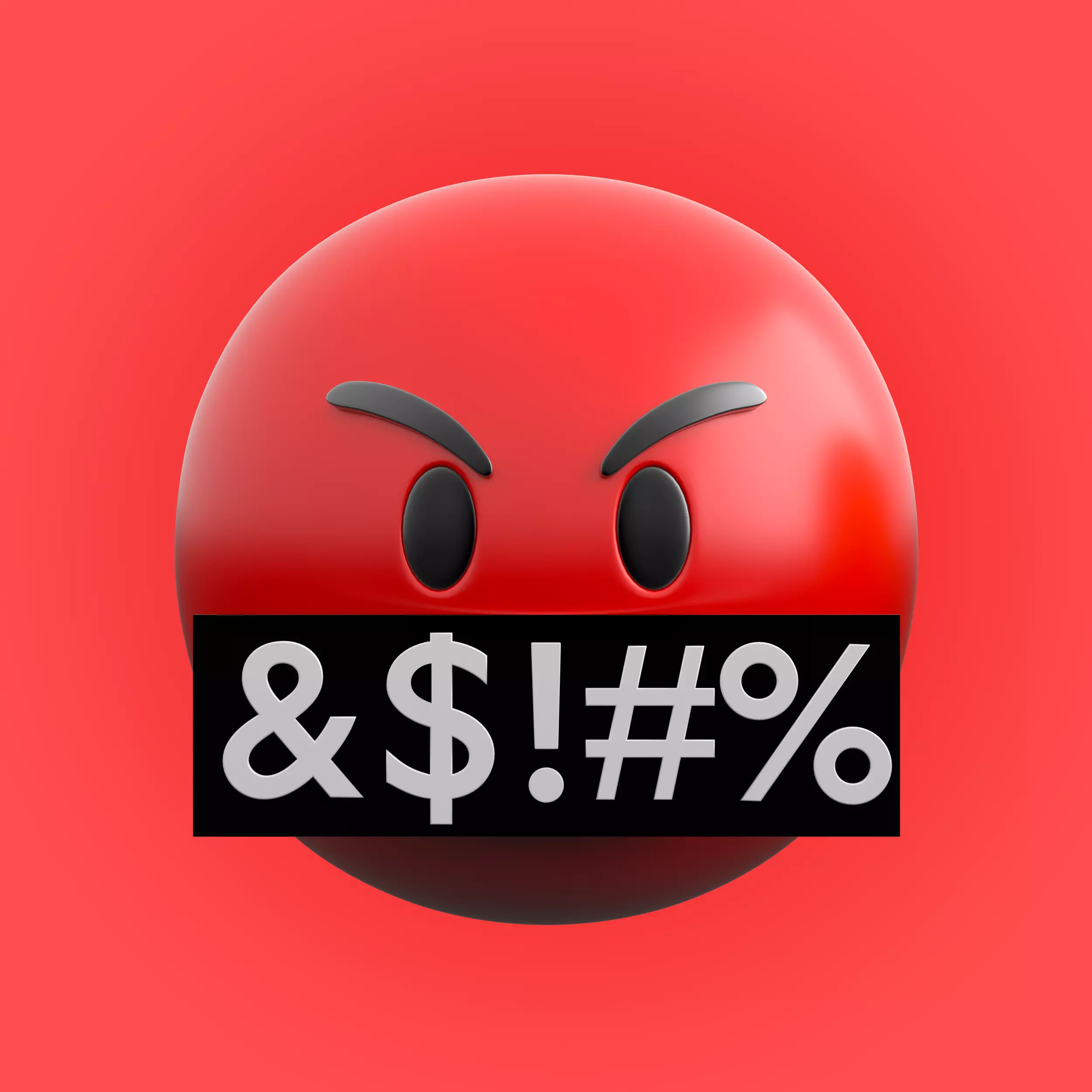 Emoji Rude Red 3D model_0