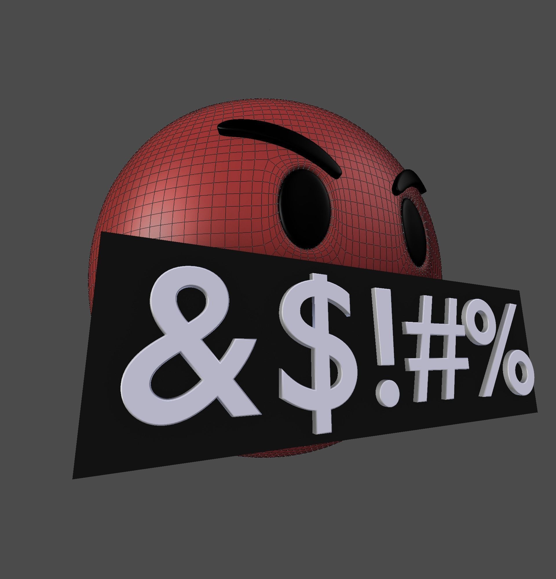 Emoji Rude Red 3D model_12