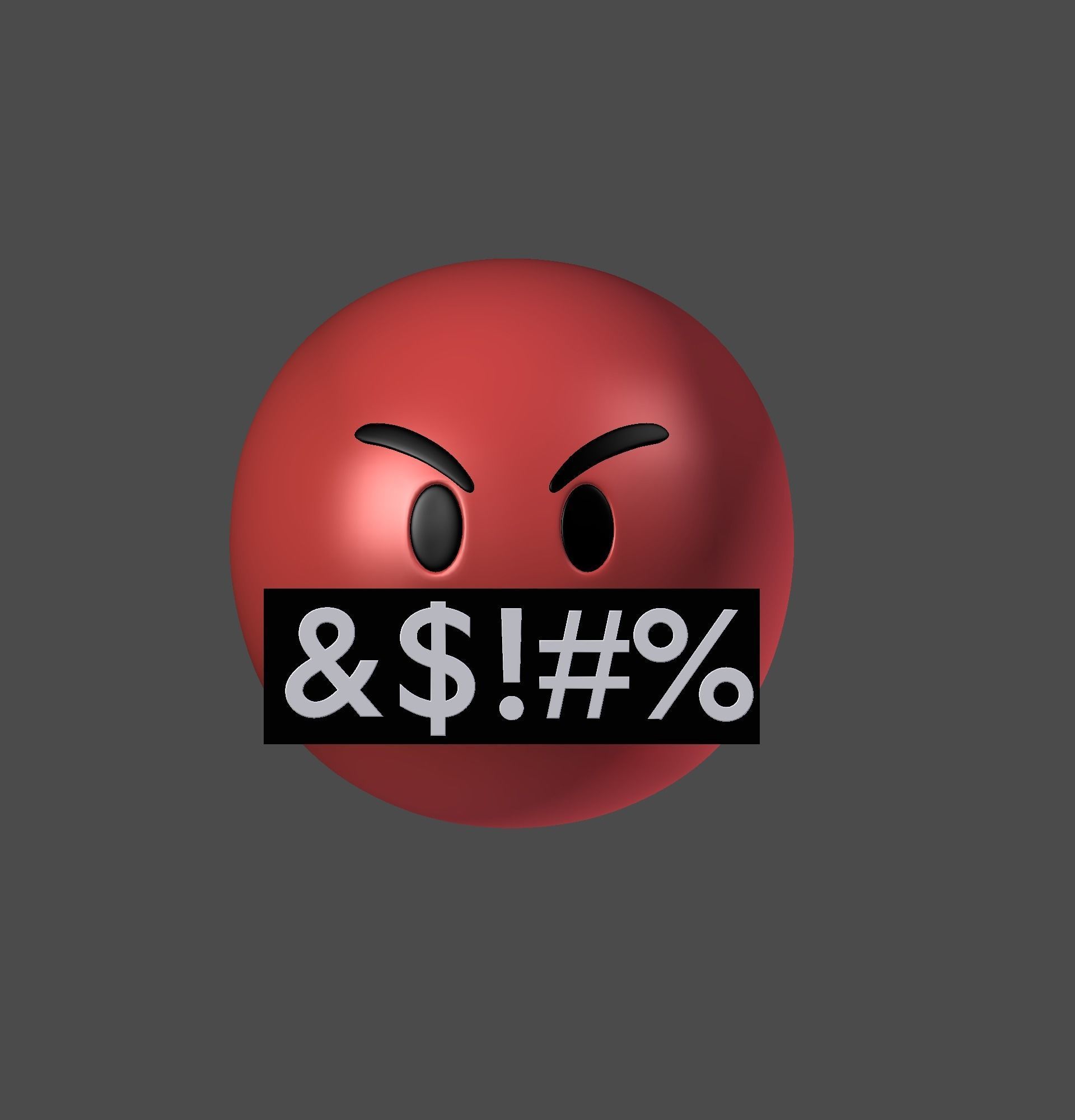 Emoji Rude Red 3D model_1