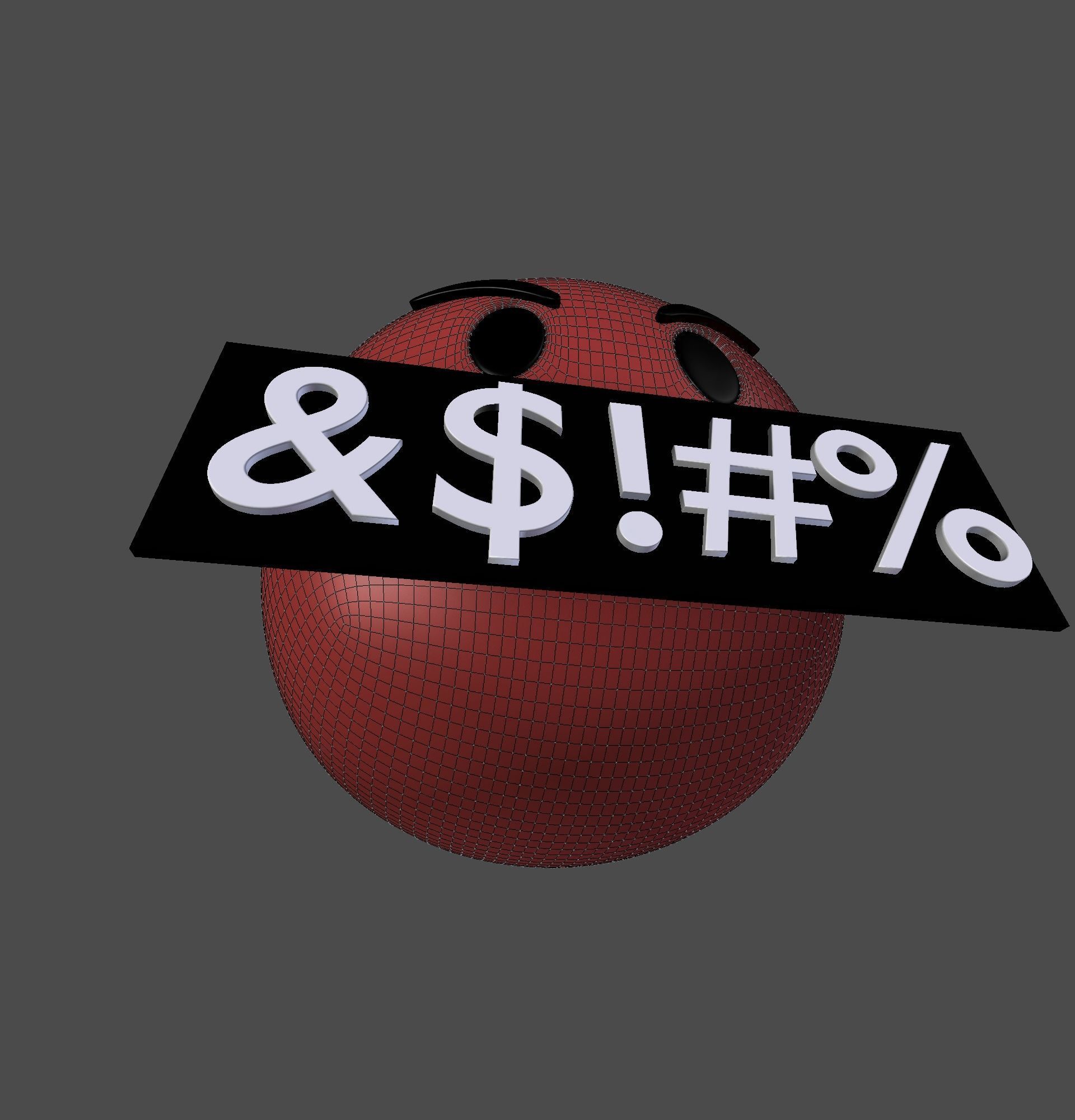 Emoji Rude Red 3D model_15