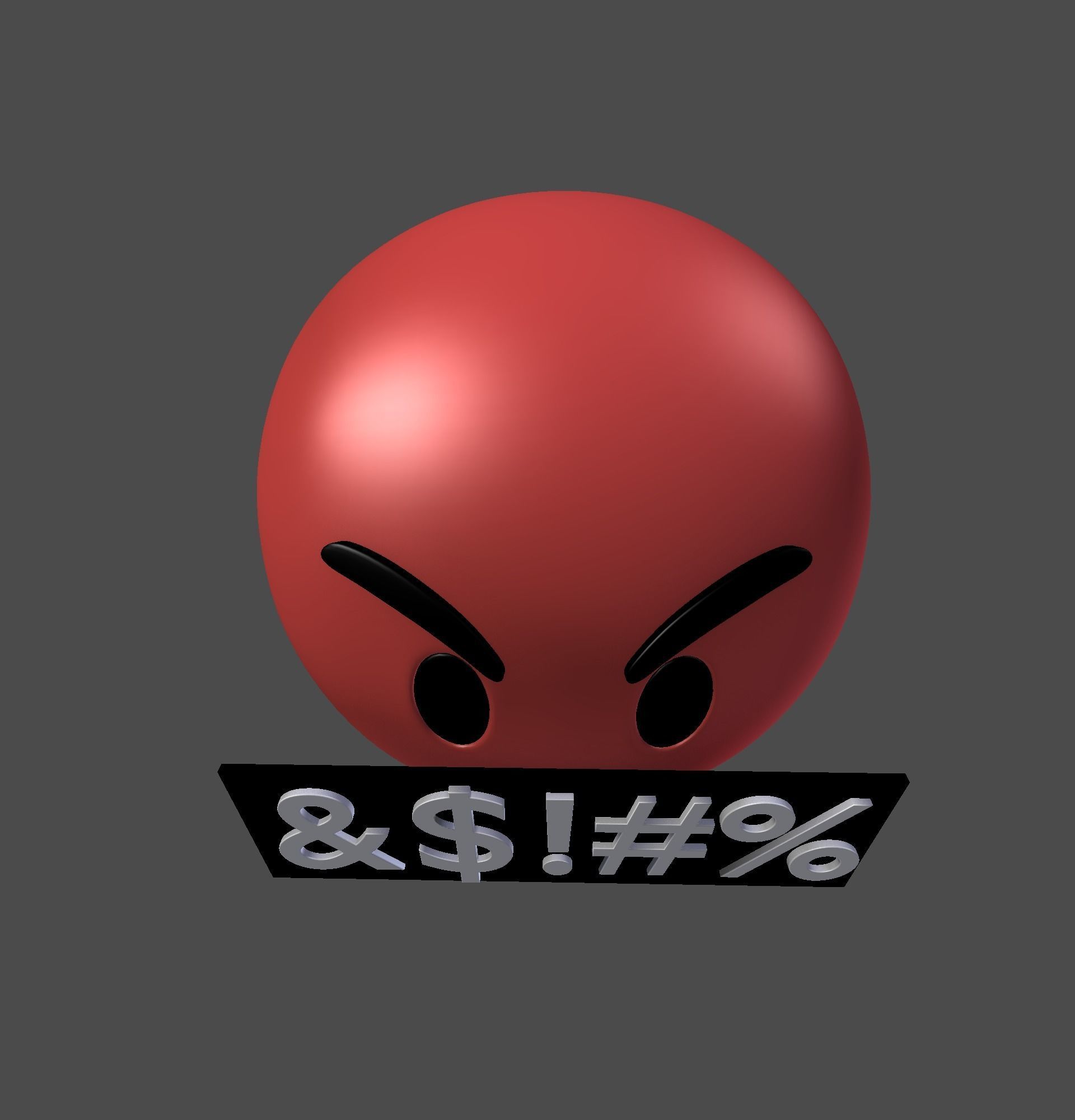 Emoji Rude Red 3D model_10