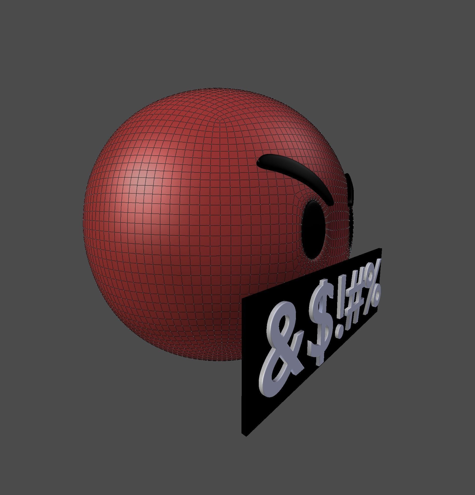 Emoji Rude Red 3D model_16