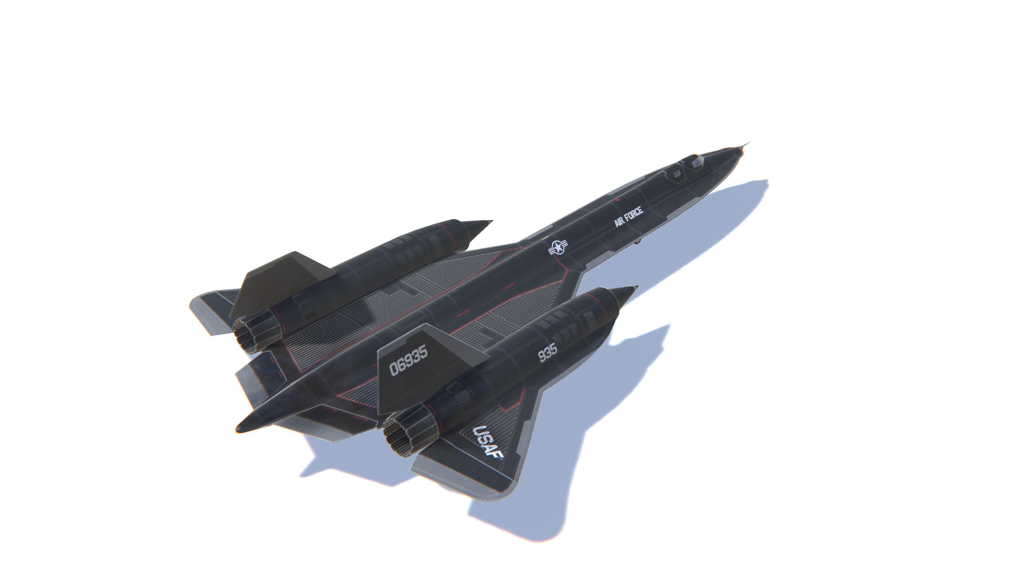 YF-12A Blackbird Low-poly 3D model_5