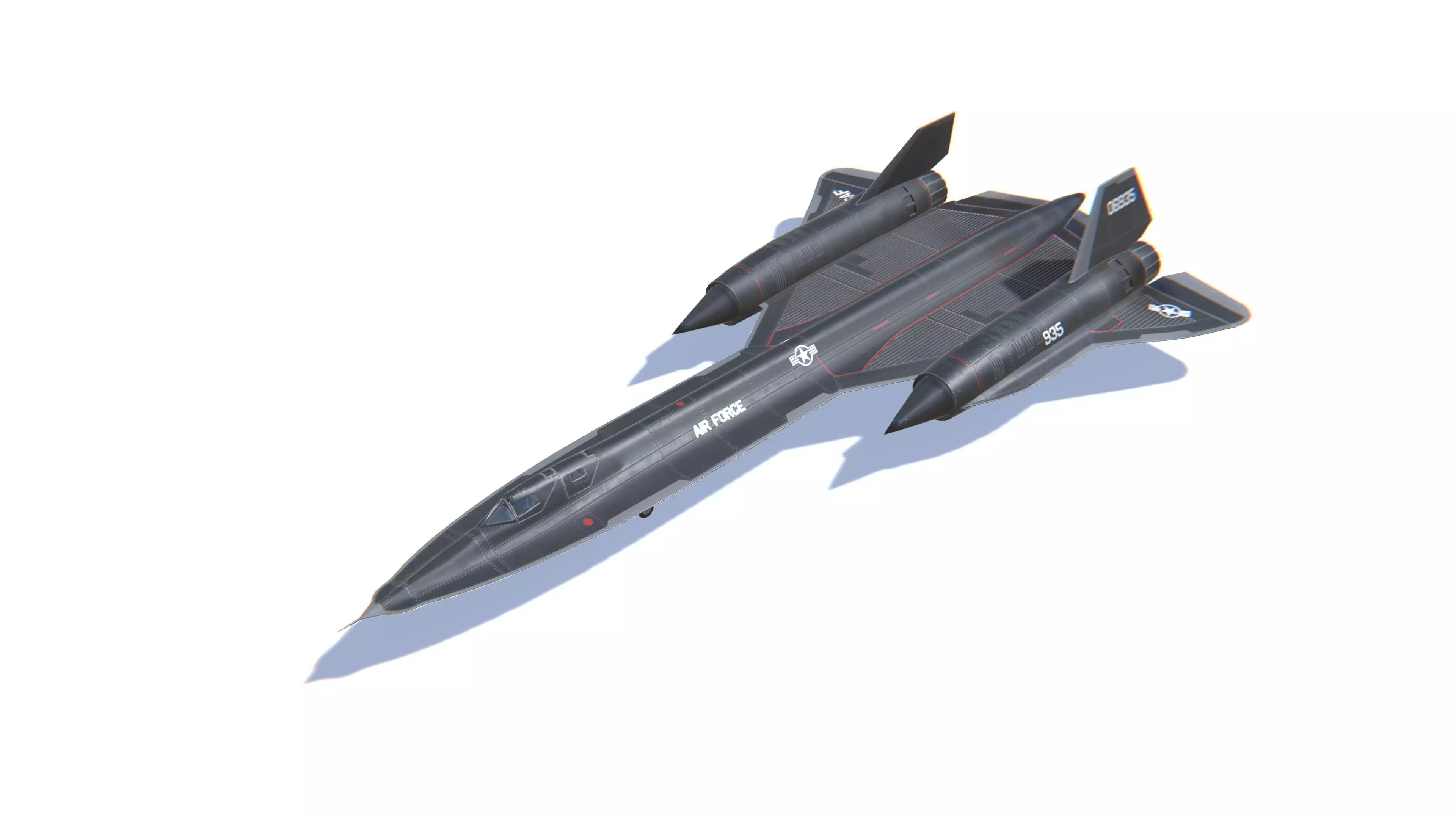 YF-12A Blackbird Low-poly 3D model_0