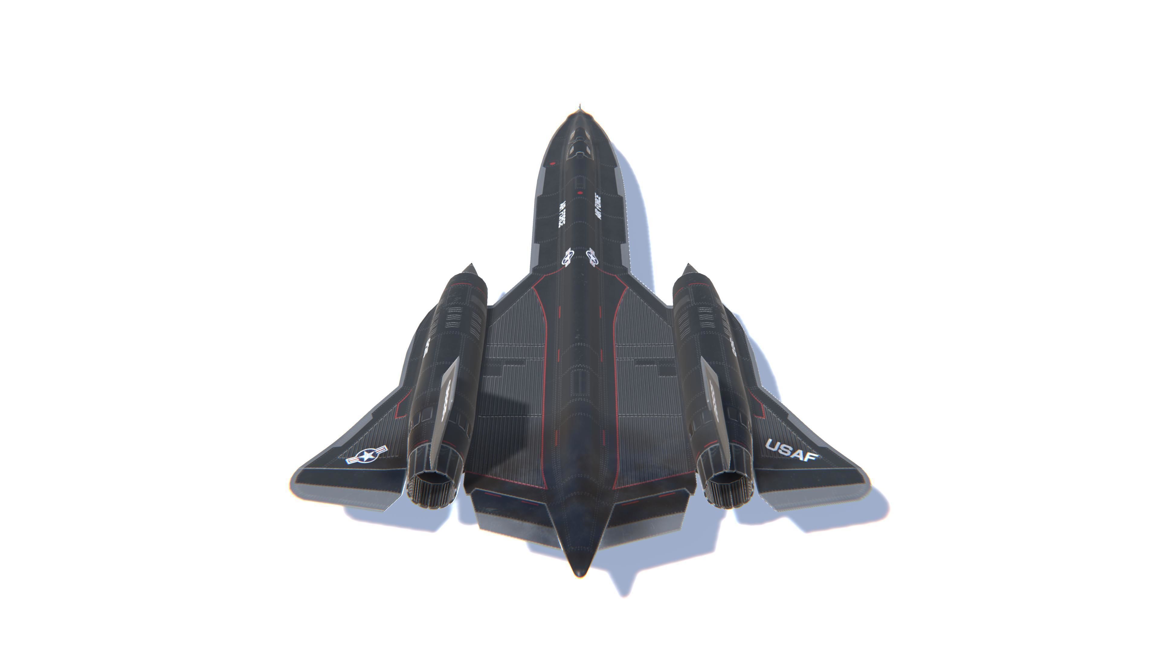YF-12A Blackbird Low-poly 3D model_6