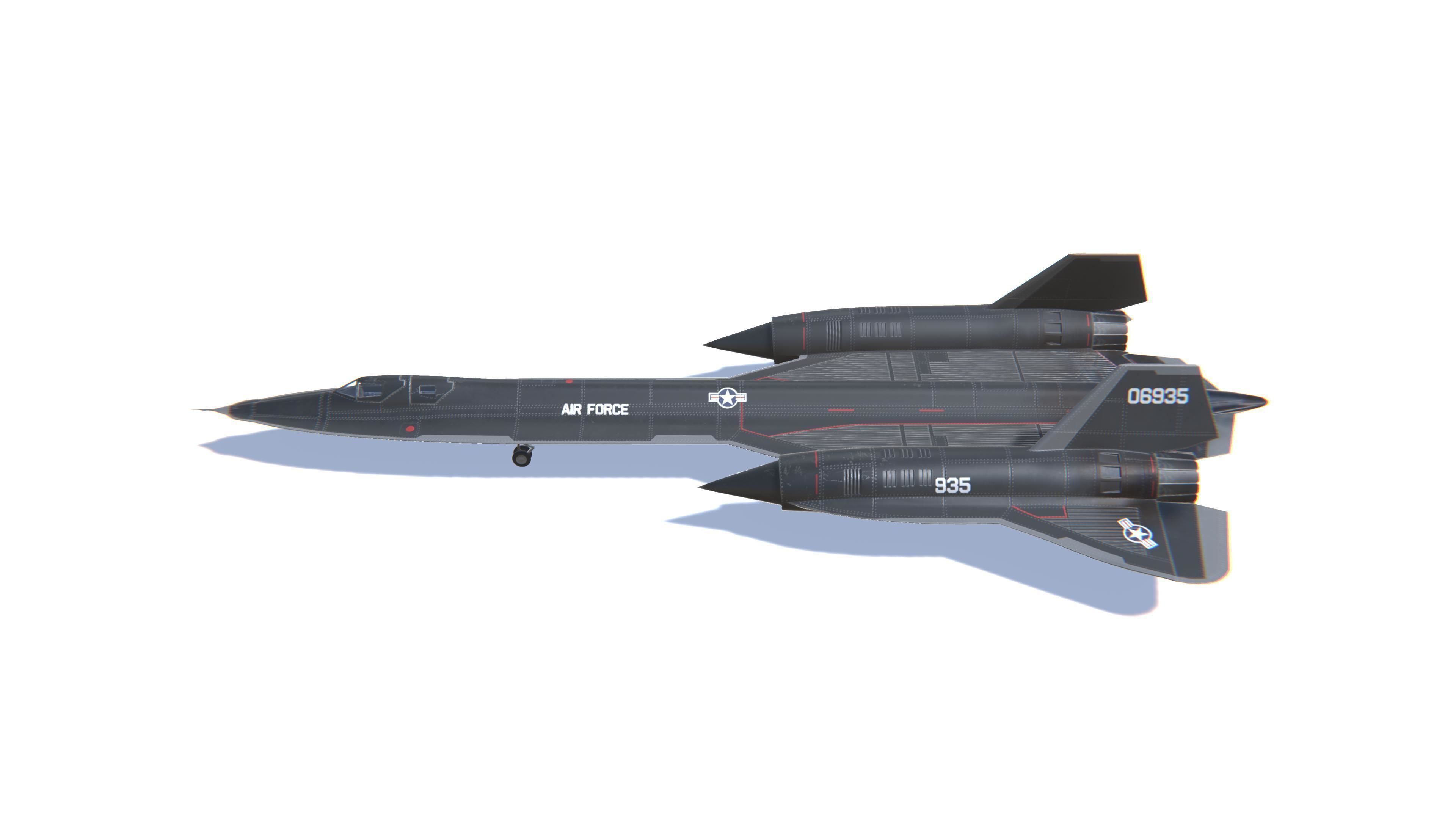 YF-12A Blackbird Low-poly 3D model_8