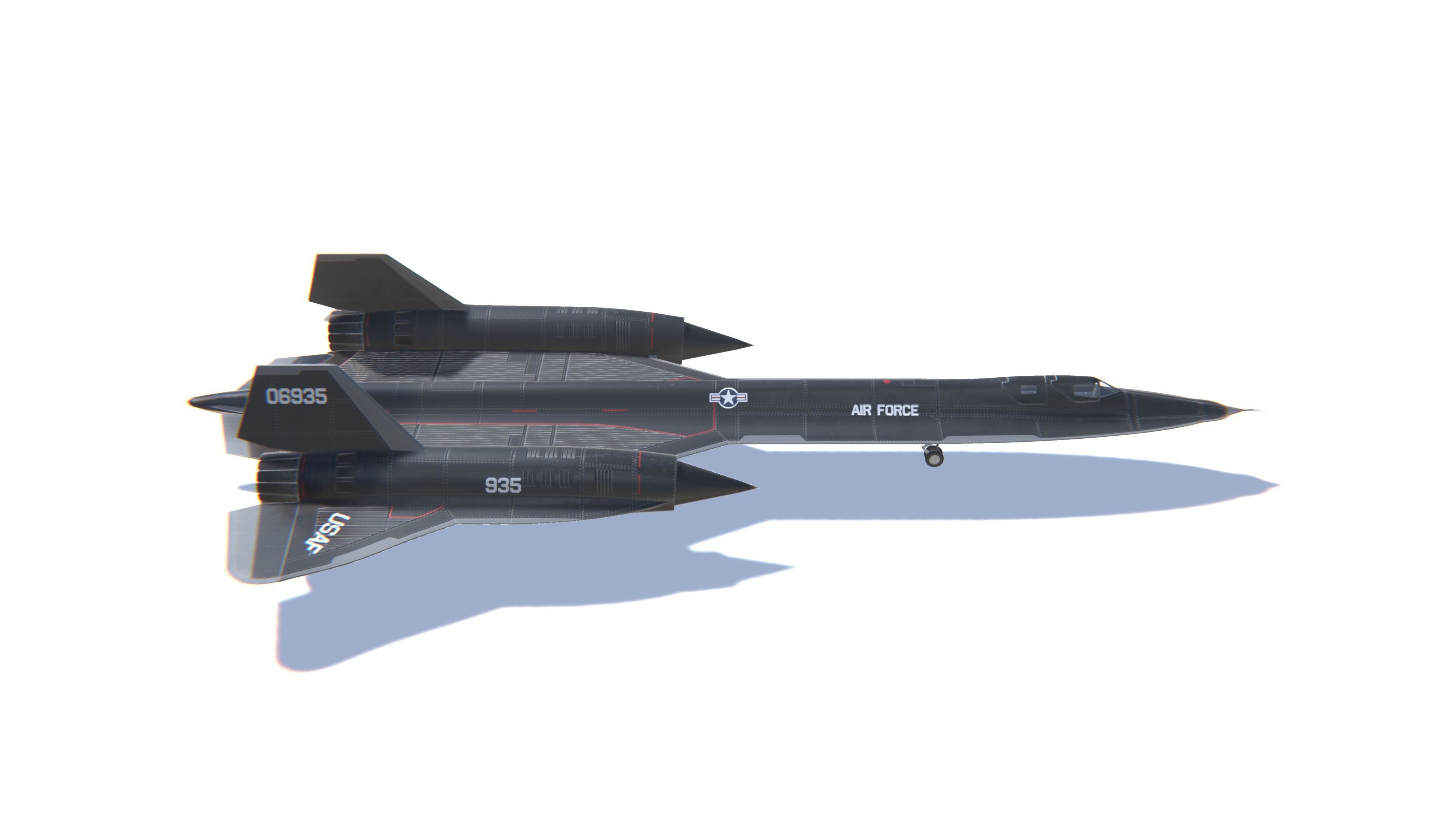 YF-12A Blackbird Low-poly 3D model_4