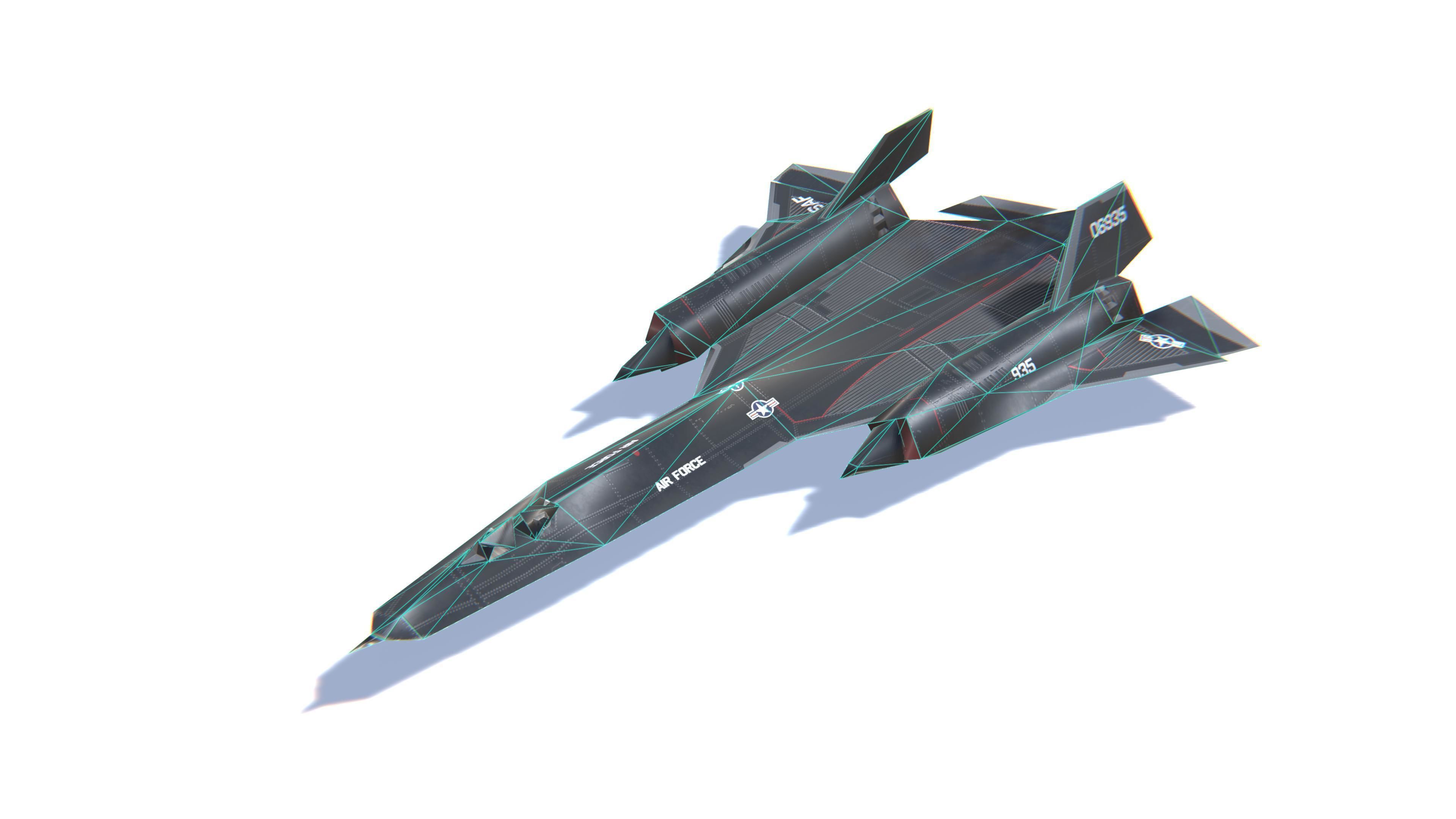 YF-12A Blackbird Low-poly 3D model_29