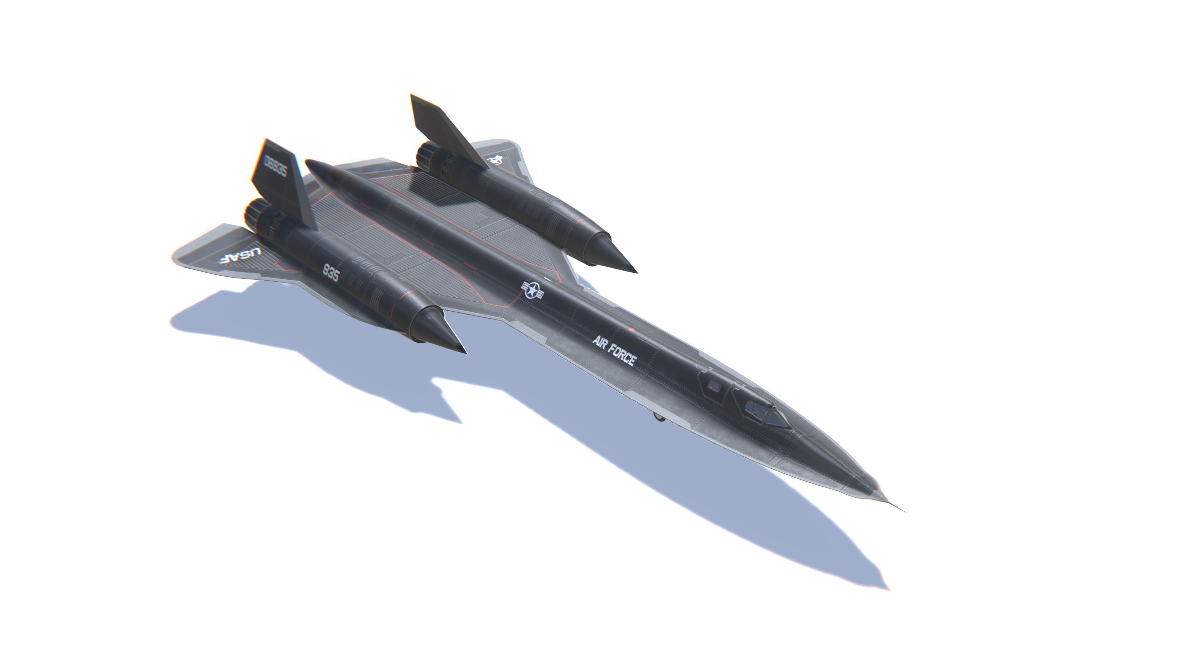 YF-12A Blackbird Low-poly 3D model_3