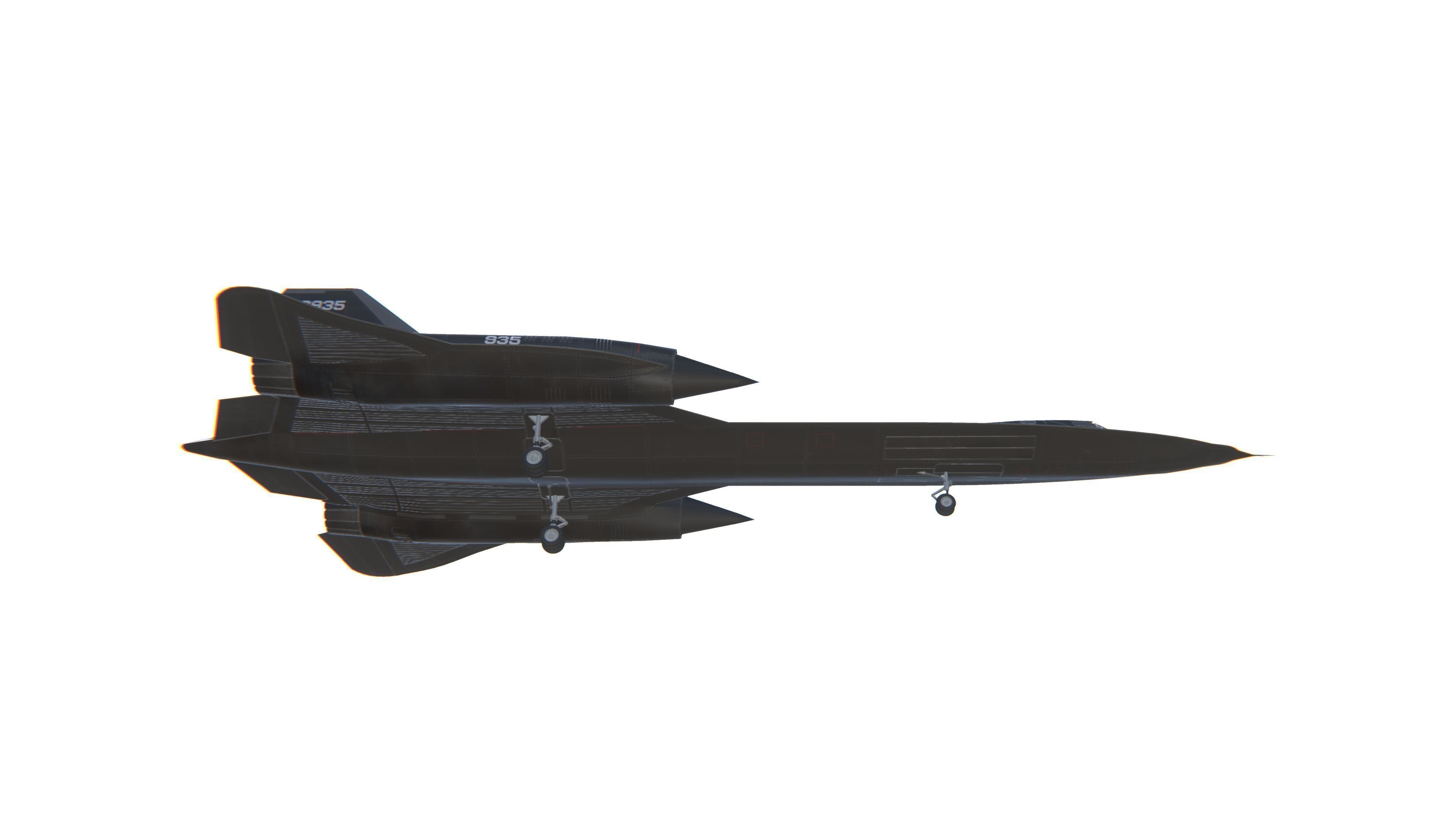 YF-12A Blackbird Low-poly 3D model_13