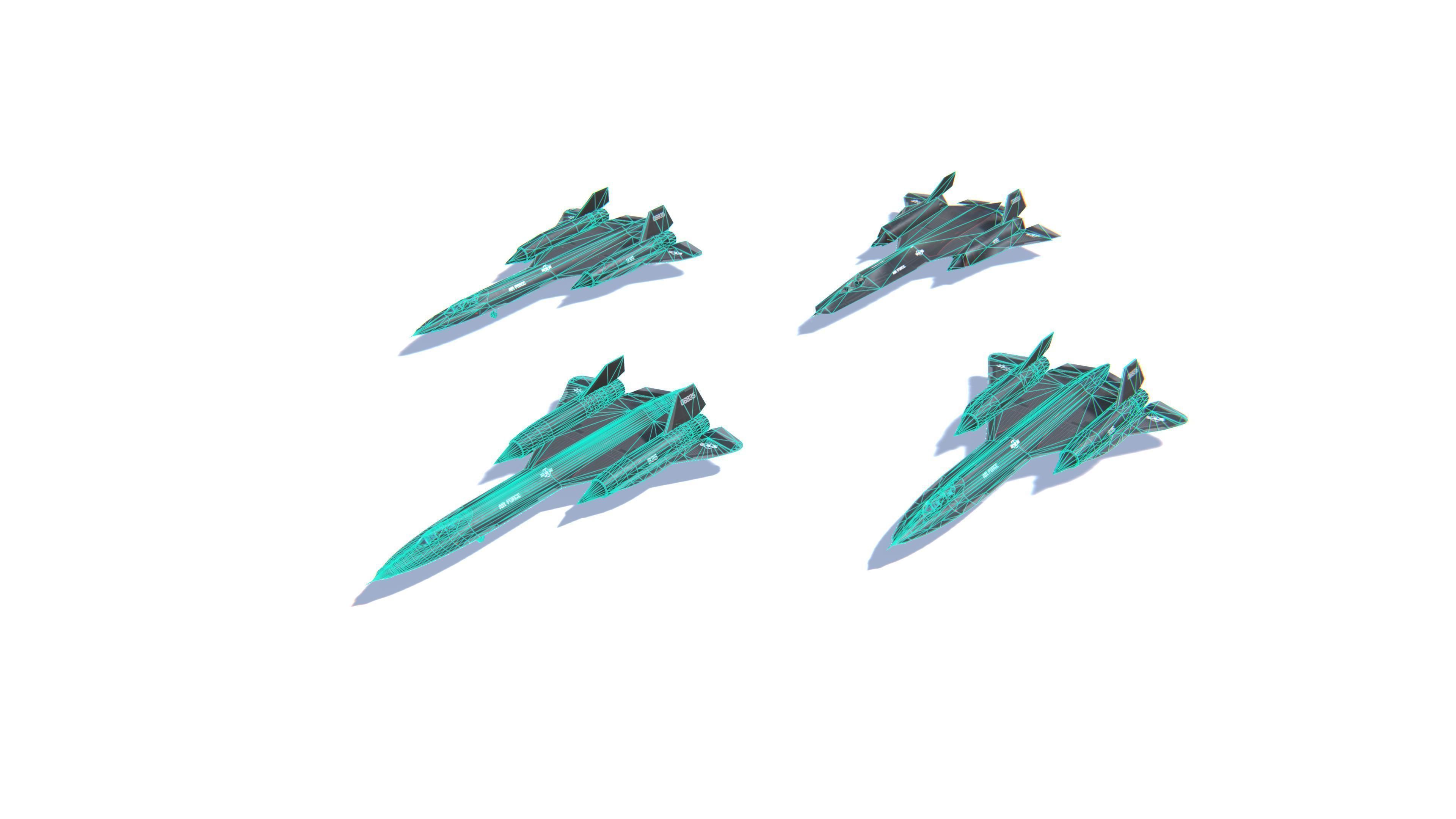 YF-12A Blackbird Low-poly 3D model_25