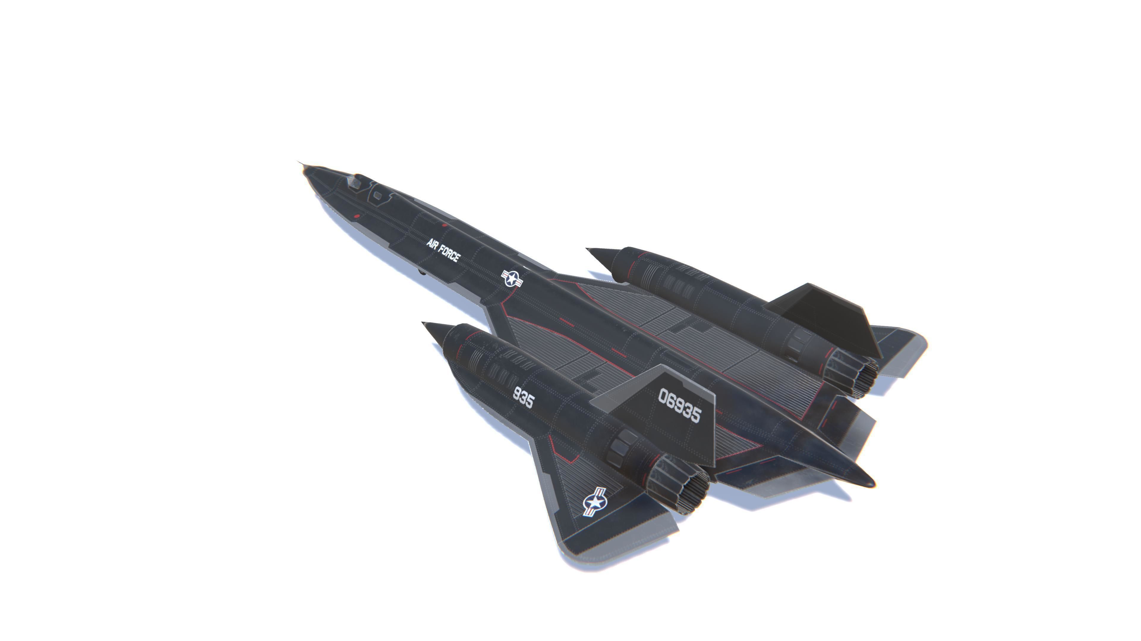 YF-12A Blackbird Low-poly 3D model_7