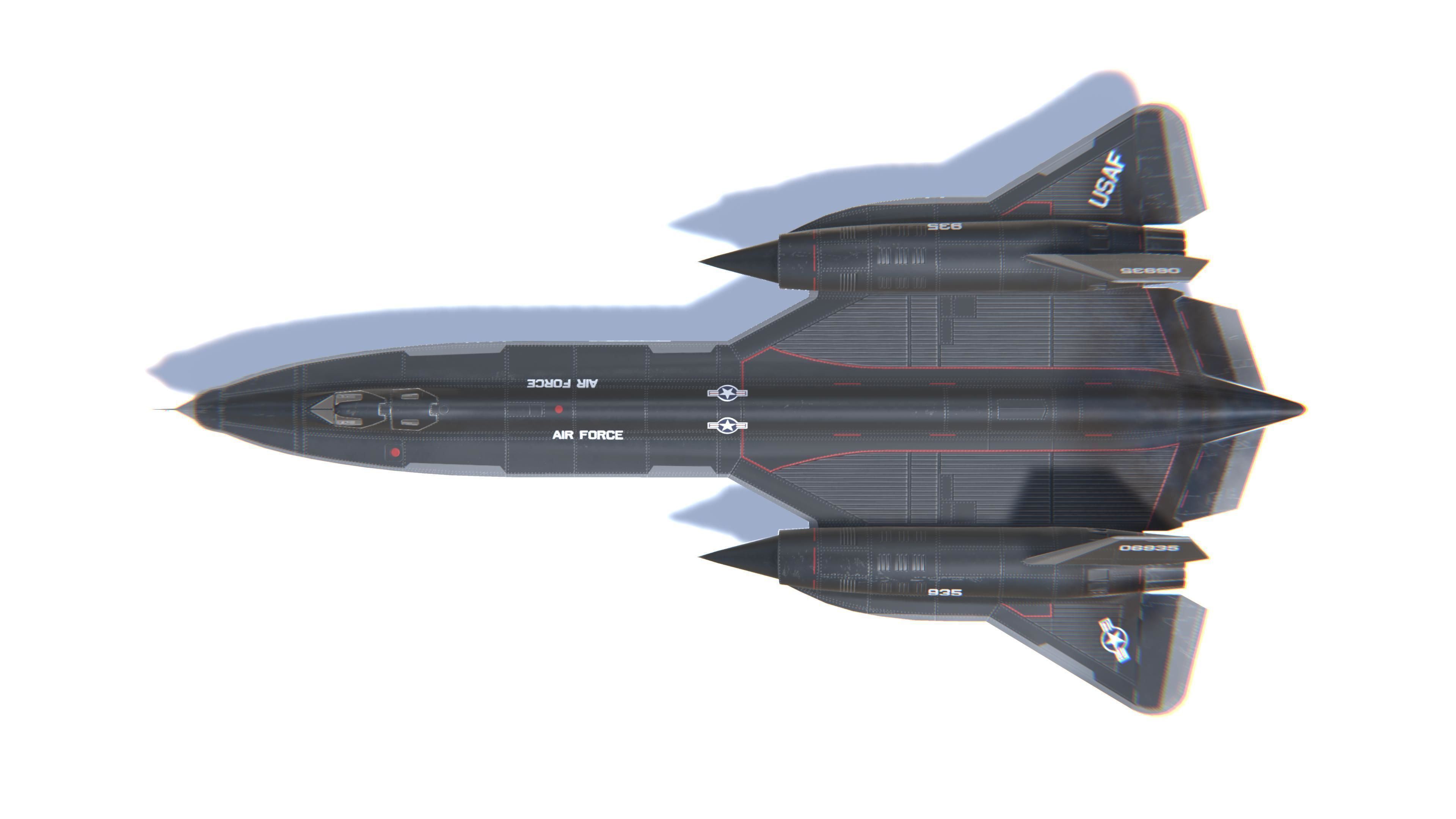 YF-12A Blackbird Low-poly 3D model_22