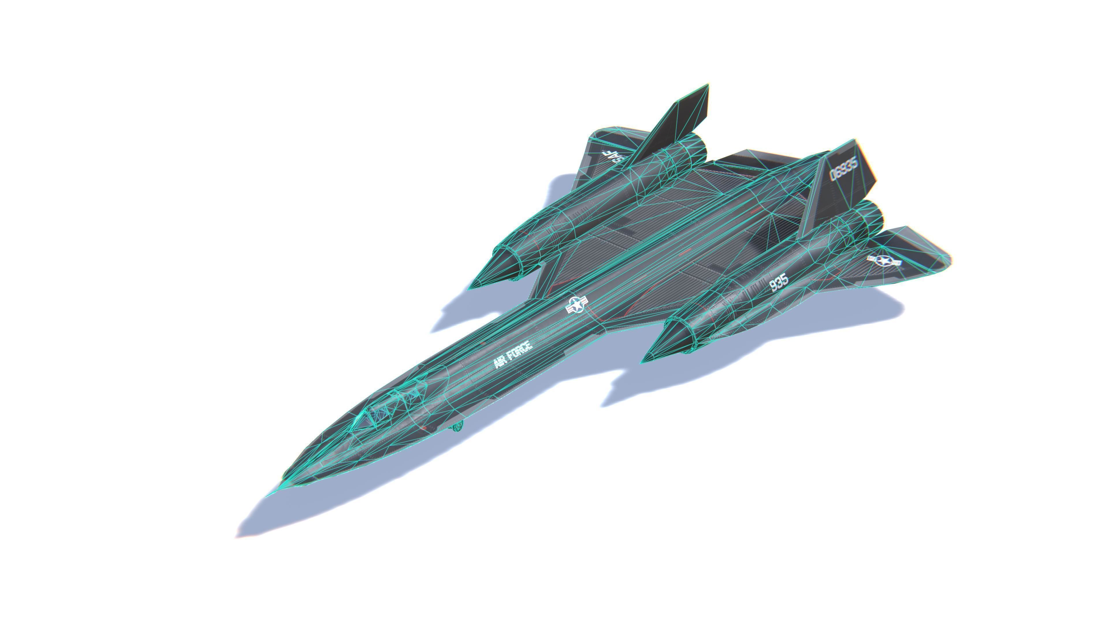 YF-12A Blackbird Low-poly 3D model_27