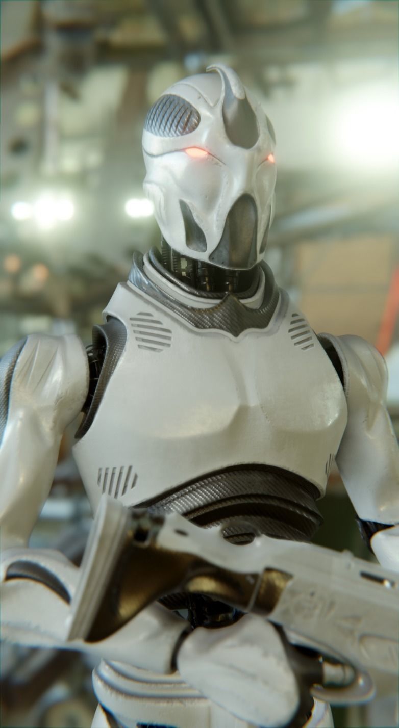 Robot Soldier Low-poly 3D model_3