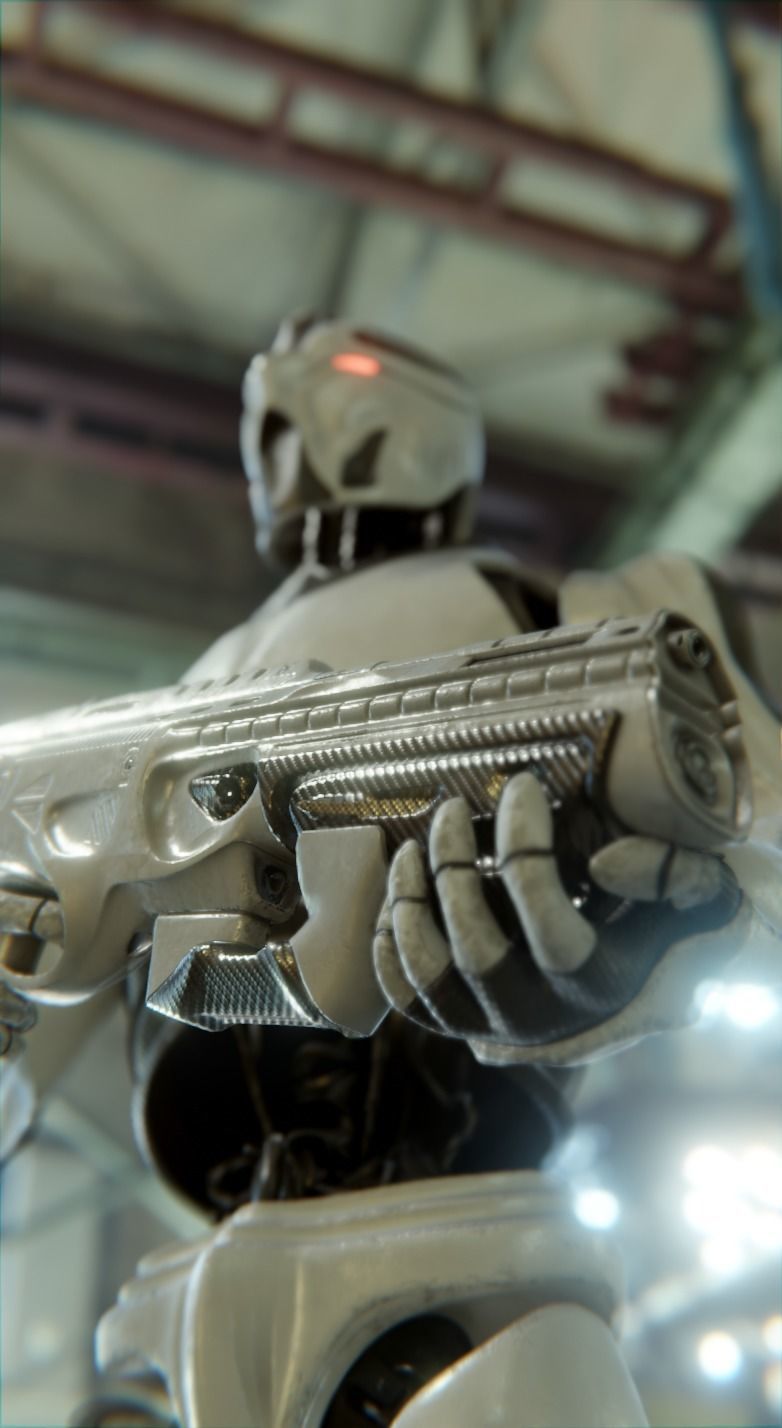 Robot Soldier Low-poly 3D model_4