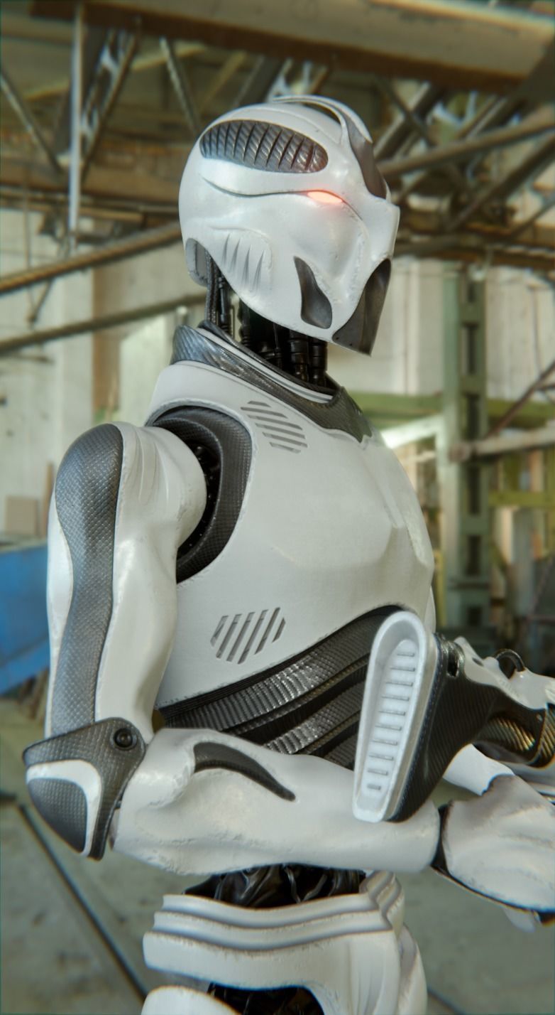 Robot Soldier Low-poly 3D model_6