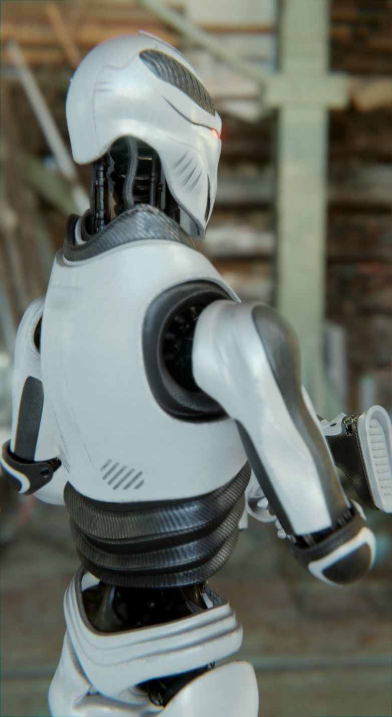 Robot Soldier Low-poly 3D model_5