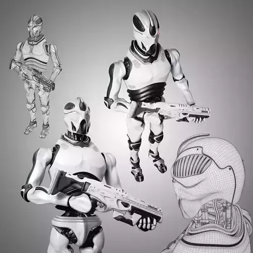 Robot Soldier Low-poly 3D model