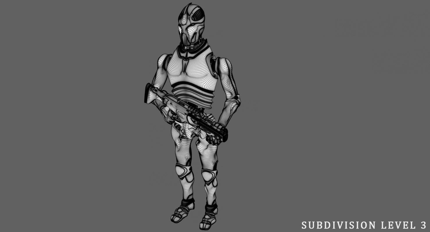 Robot Soldier Low-poly 3D model_8