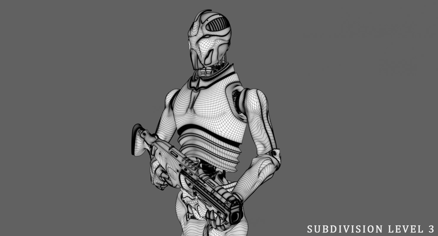 Robot Soldier Low-poly 3D model_10