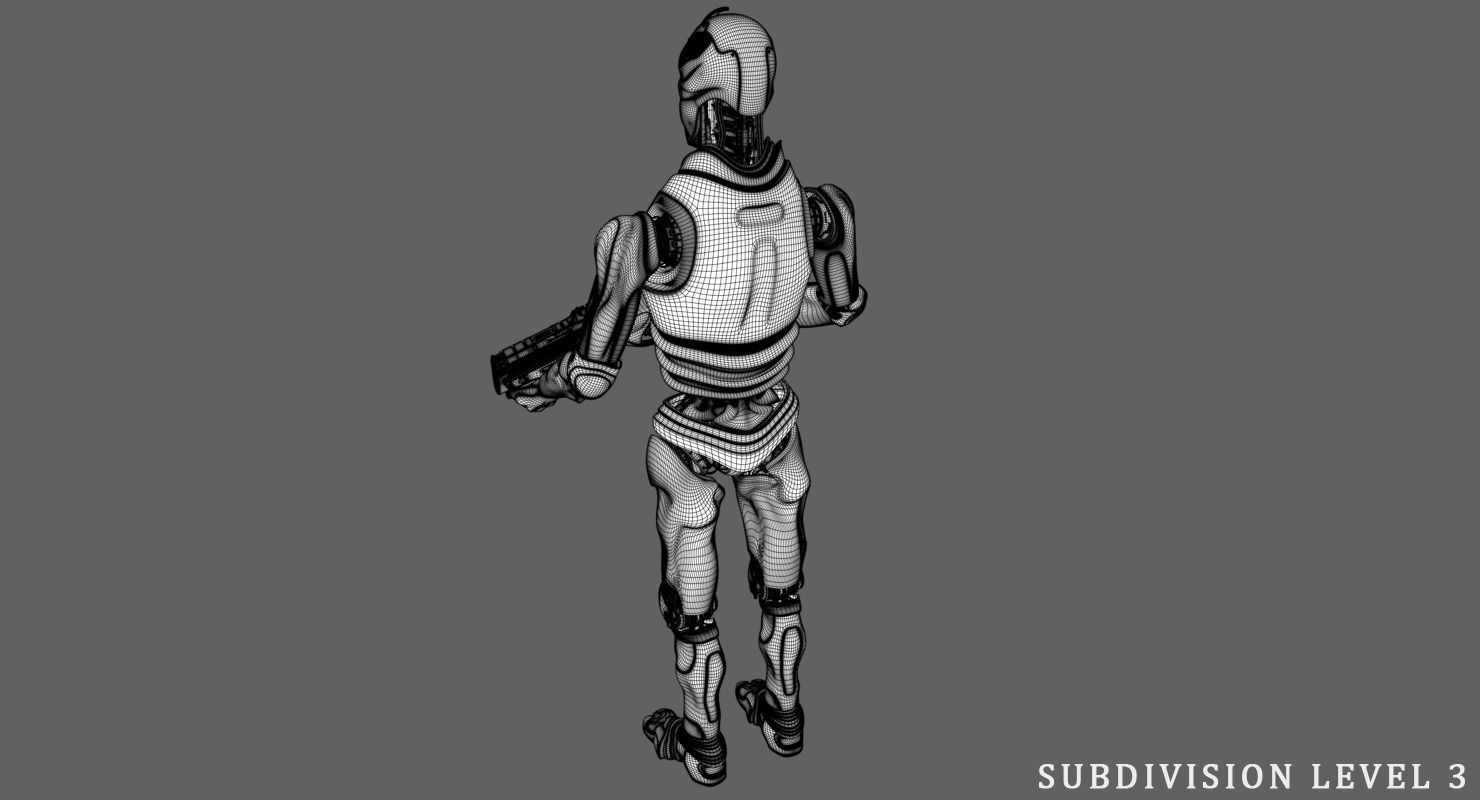 Robot Soldier Low-poly 3D model_15