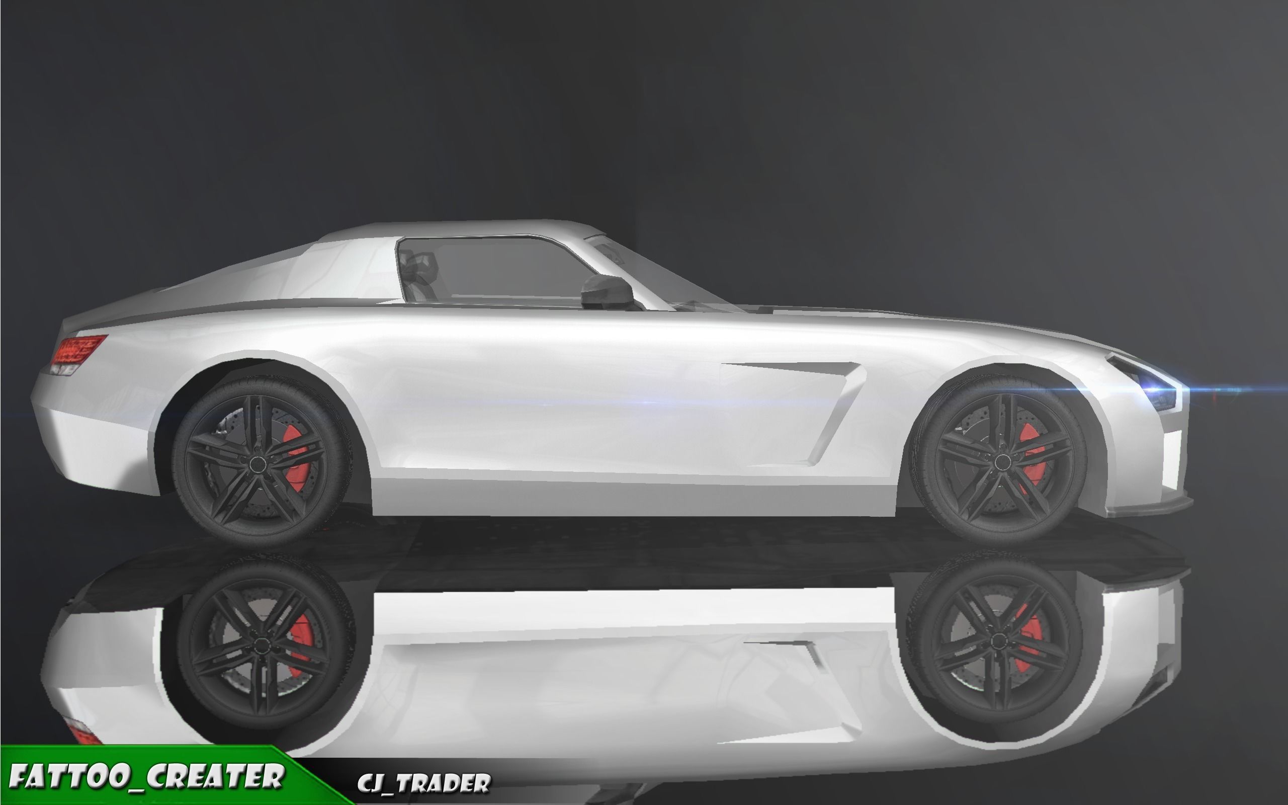Low-Poly Mercedes-Benz SLS Racing Car 3D Model Low-poly 3D model_4