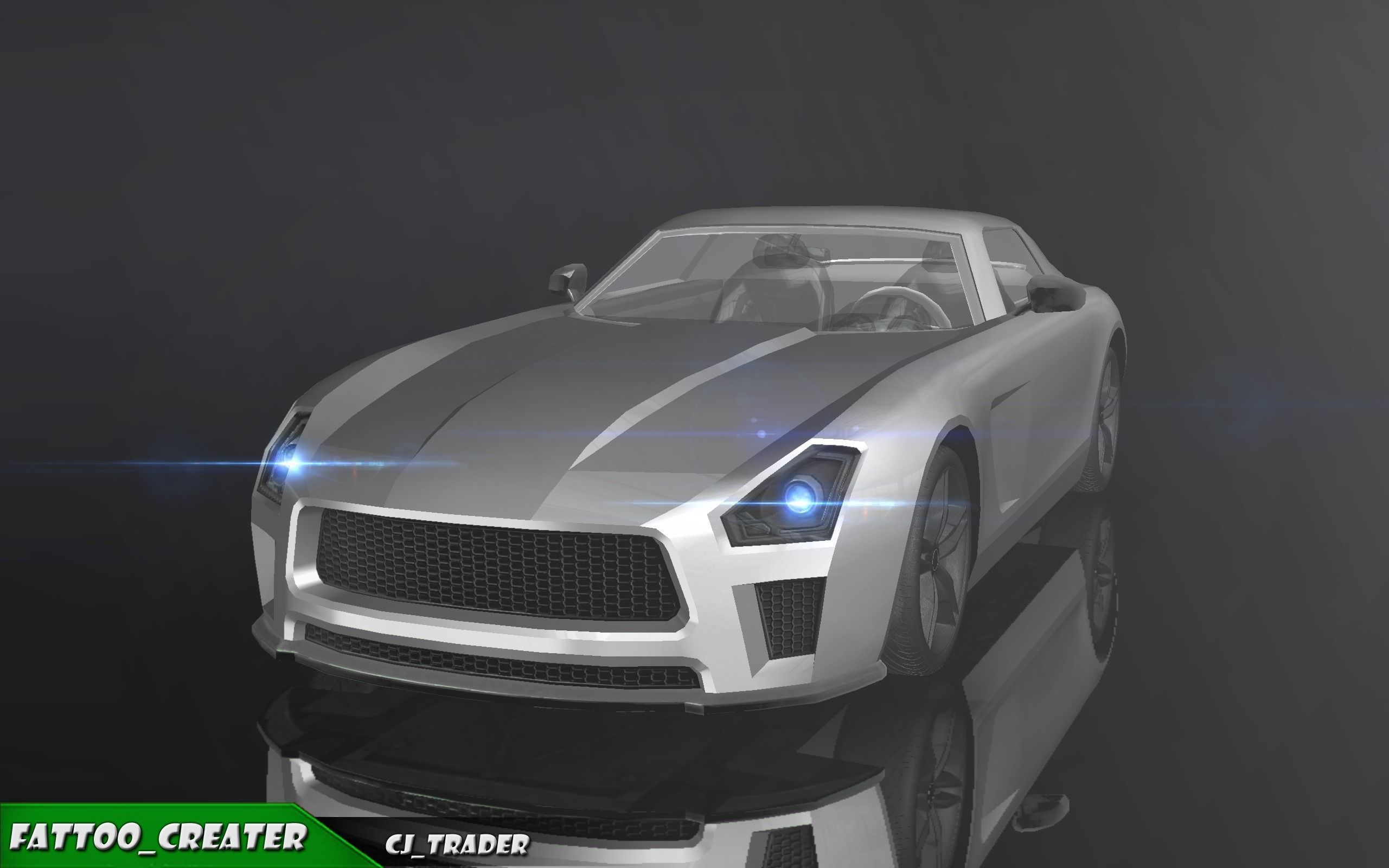 Low-Poly Mercedes-Benz SLS Racing Car 3D Model Low-poly 3D model_2