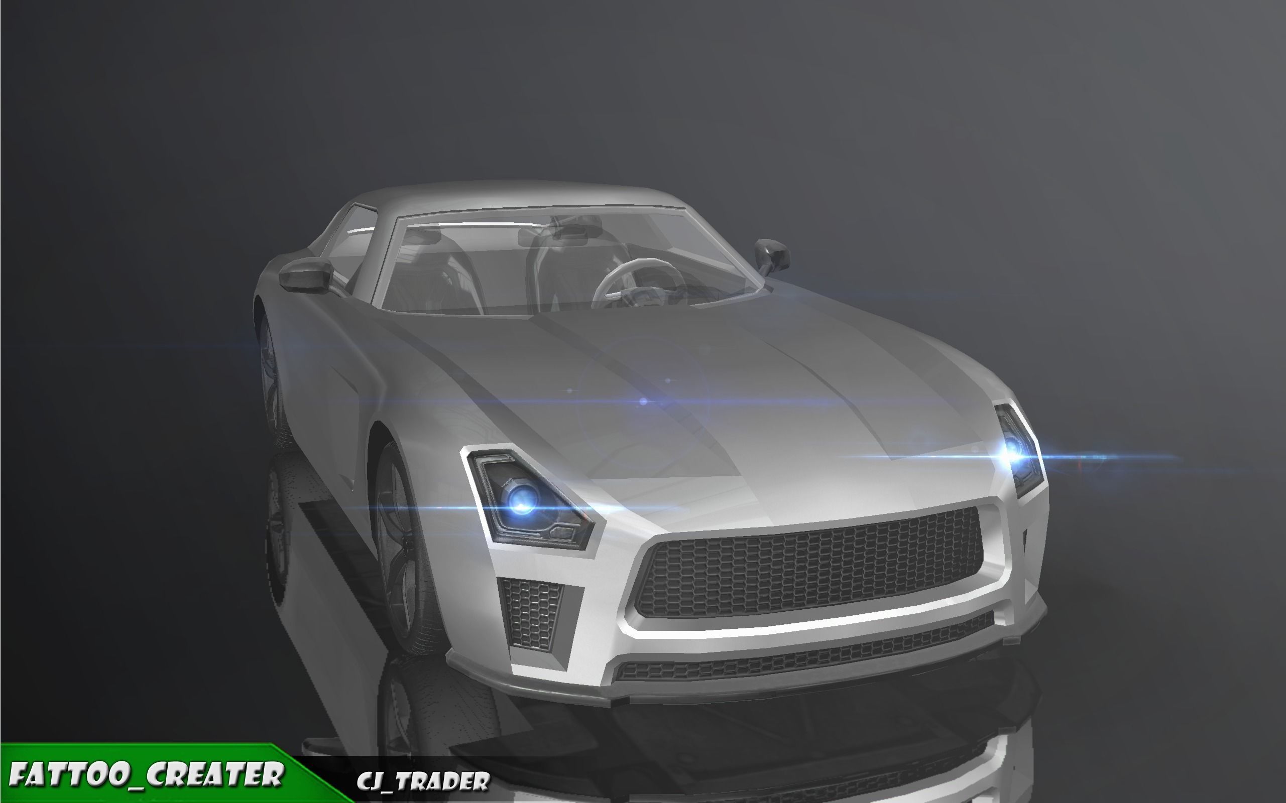 Low-Poly Mercedes-Benz SLS Racing Car 3D Model Low-poly 3D model_3