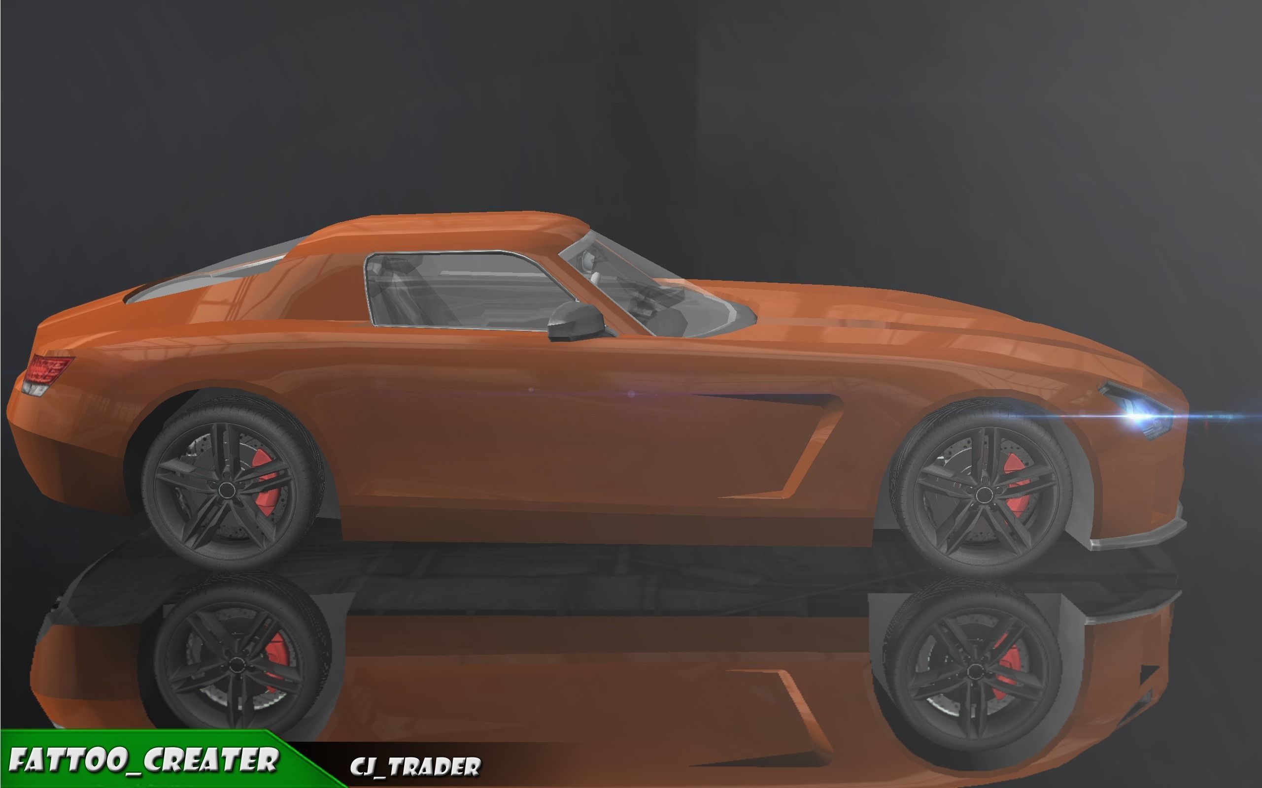 Low-Poly Mercedes-Benz SLS Racing Car 3D Model Low-poly 3D model_6