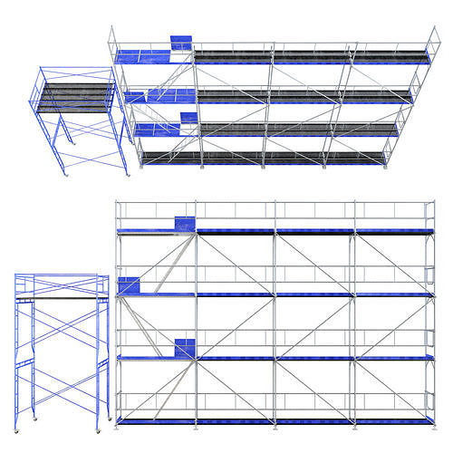 Scaffolding system with different levels 3D model