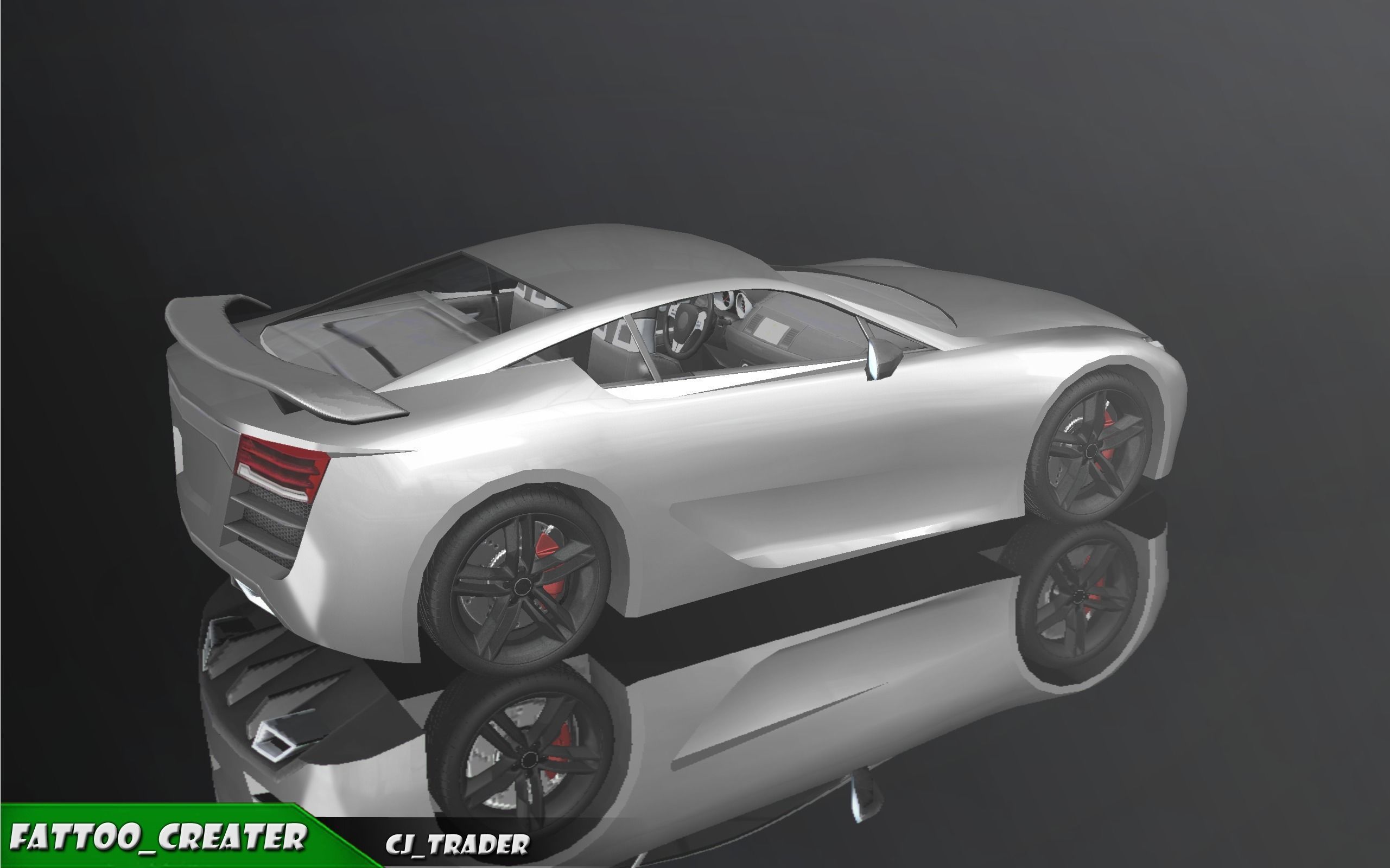 Low-Poly Lexus LFA White Racing Car  3D Model Low-poly 3D model_1