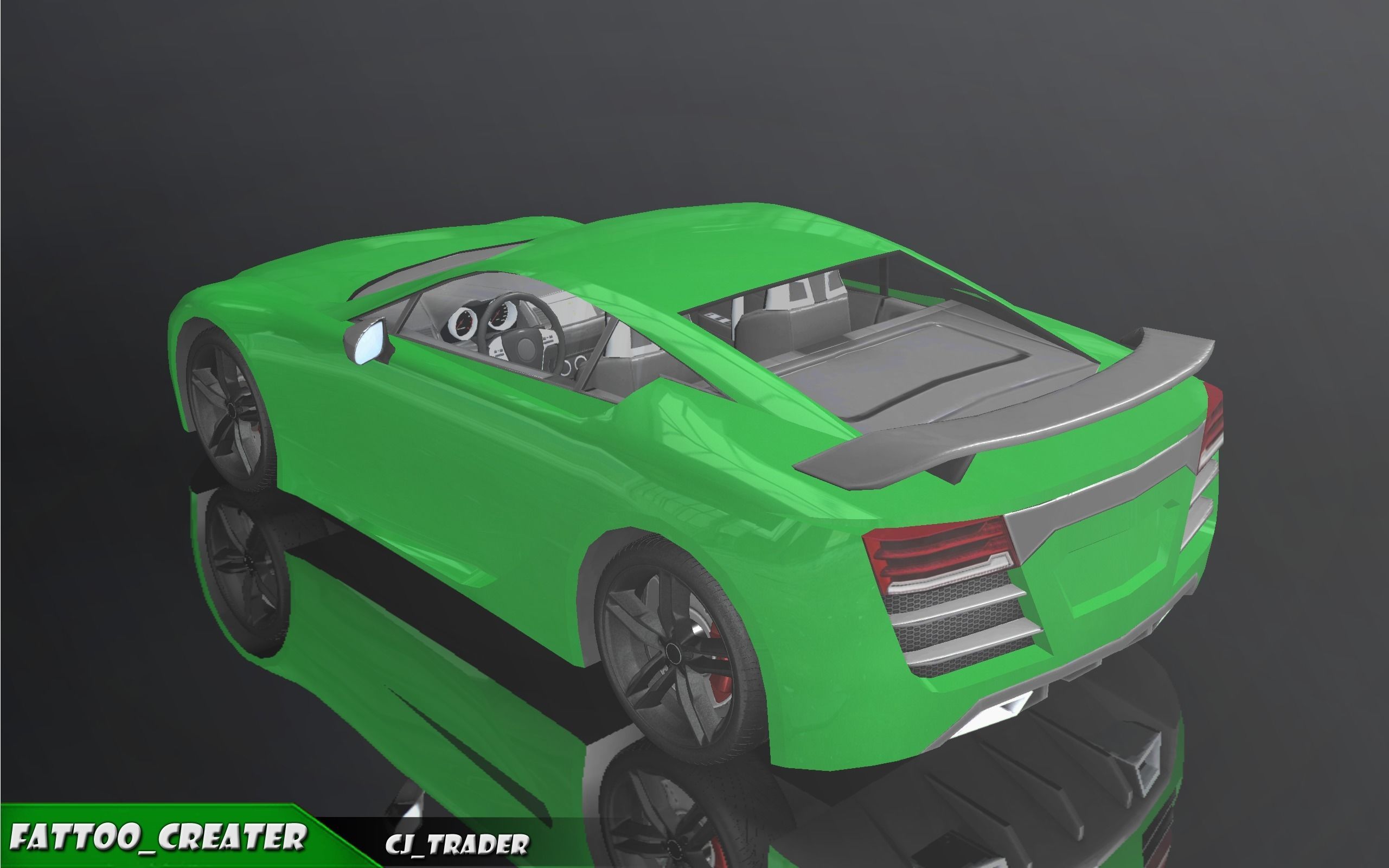 Low-Poly Lexus LFA White Racing Car  3D Model Low-poly 3D model_10