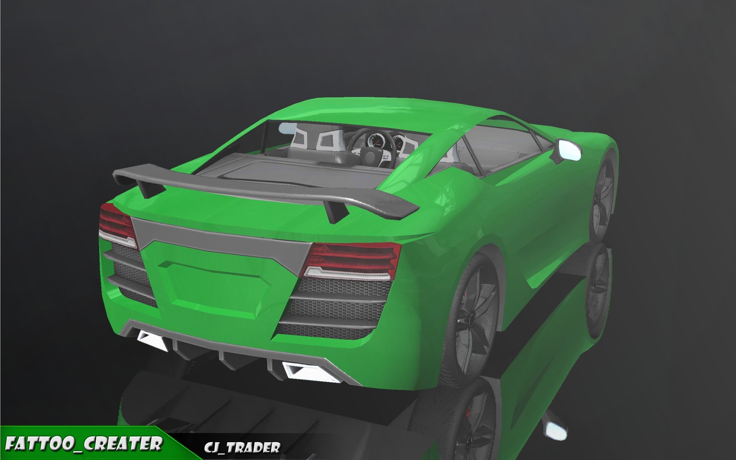 Low-Poly Lexus LFA White Racing Car  3D Model Low-poly 3D model_2