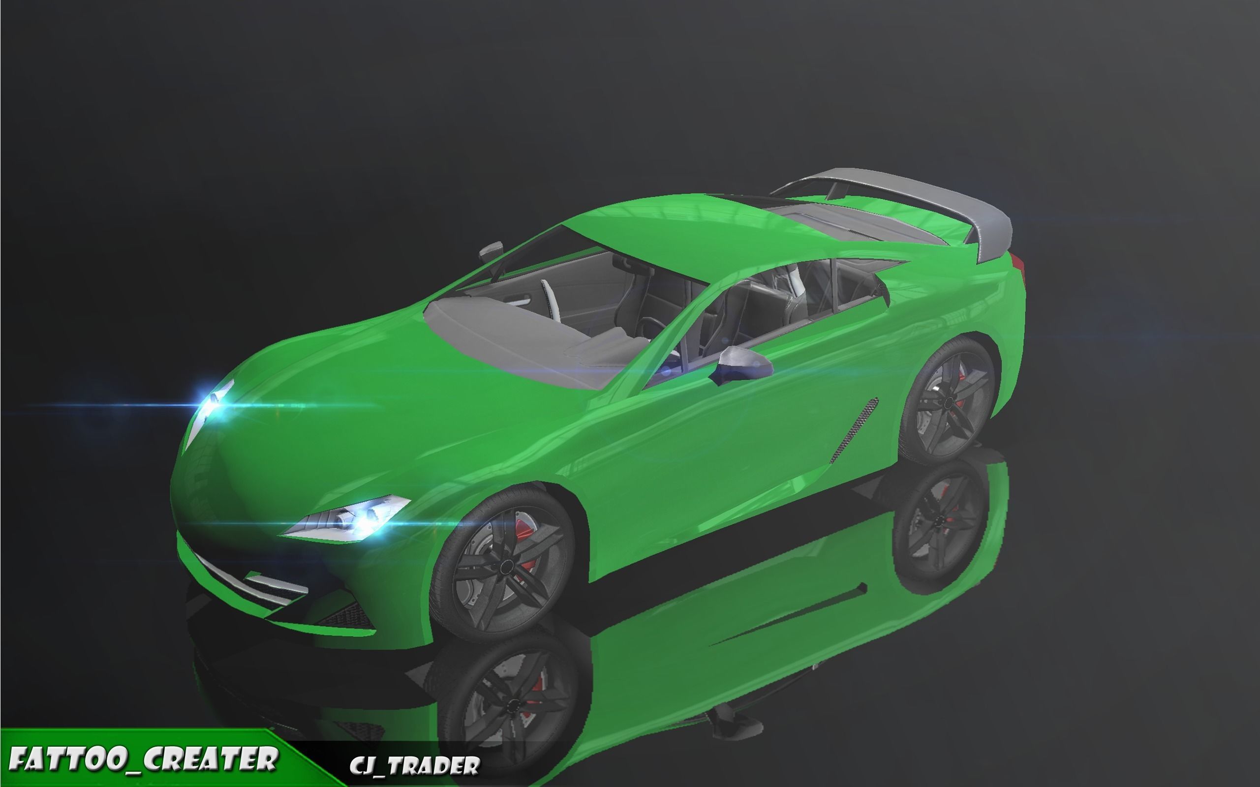 Low-Poly Lexus LFA White Racing Car  3D Model Low-poly 3D model_3