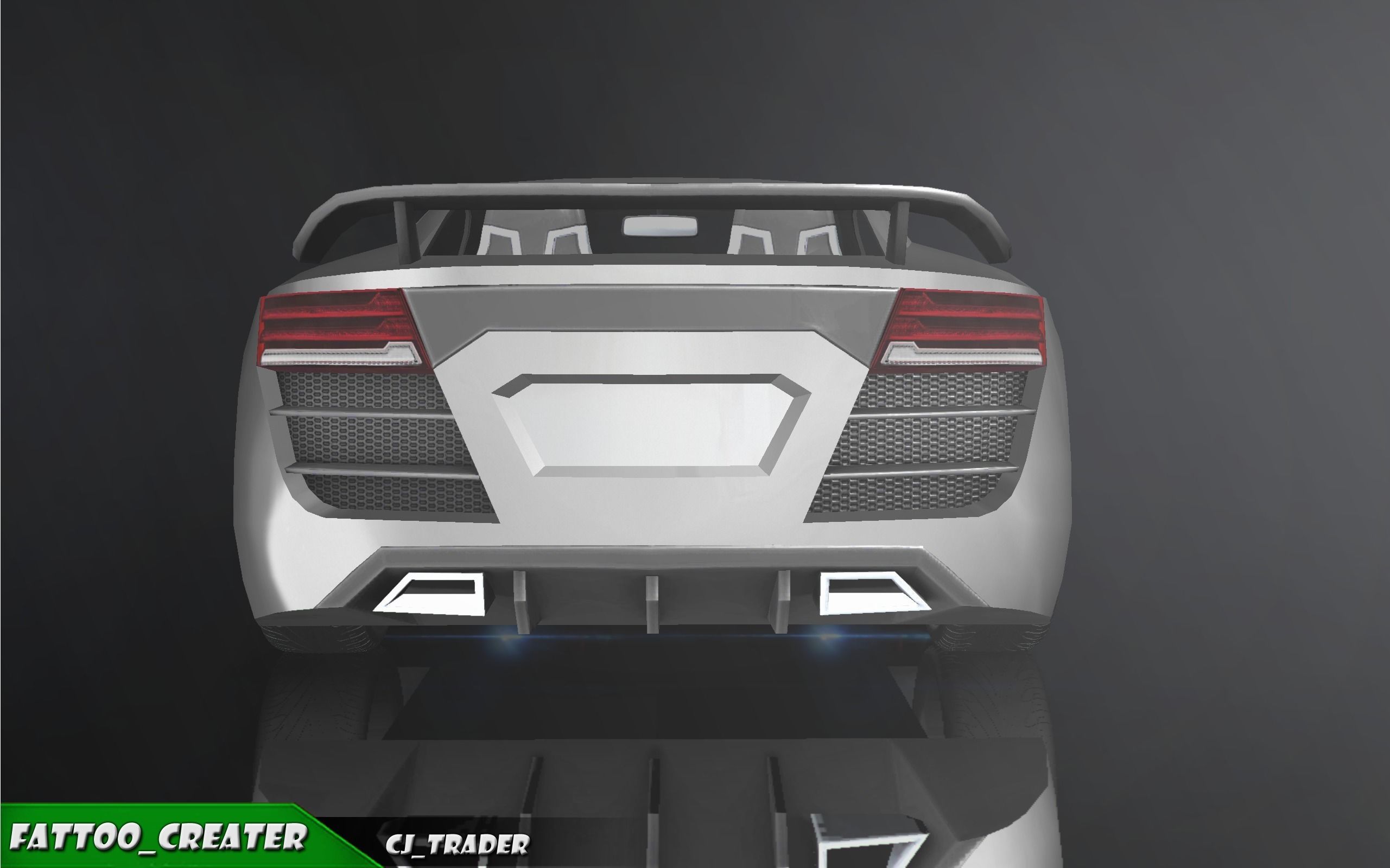 Low-Poly Lexus LFA White Racing Car  3D Model Low-poly 3D model_4