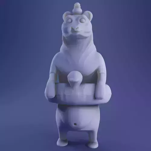 Summer Bear 3D Print Model - White and Full Color versions