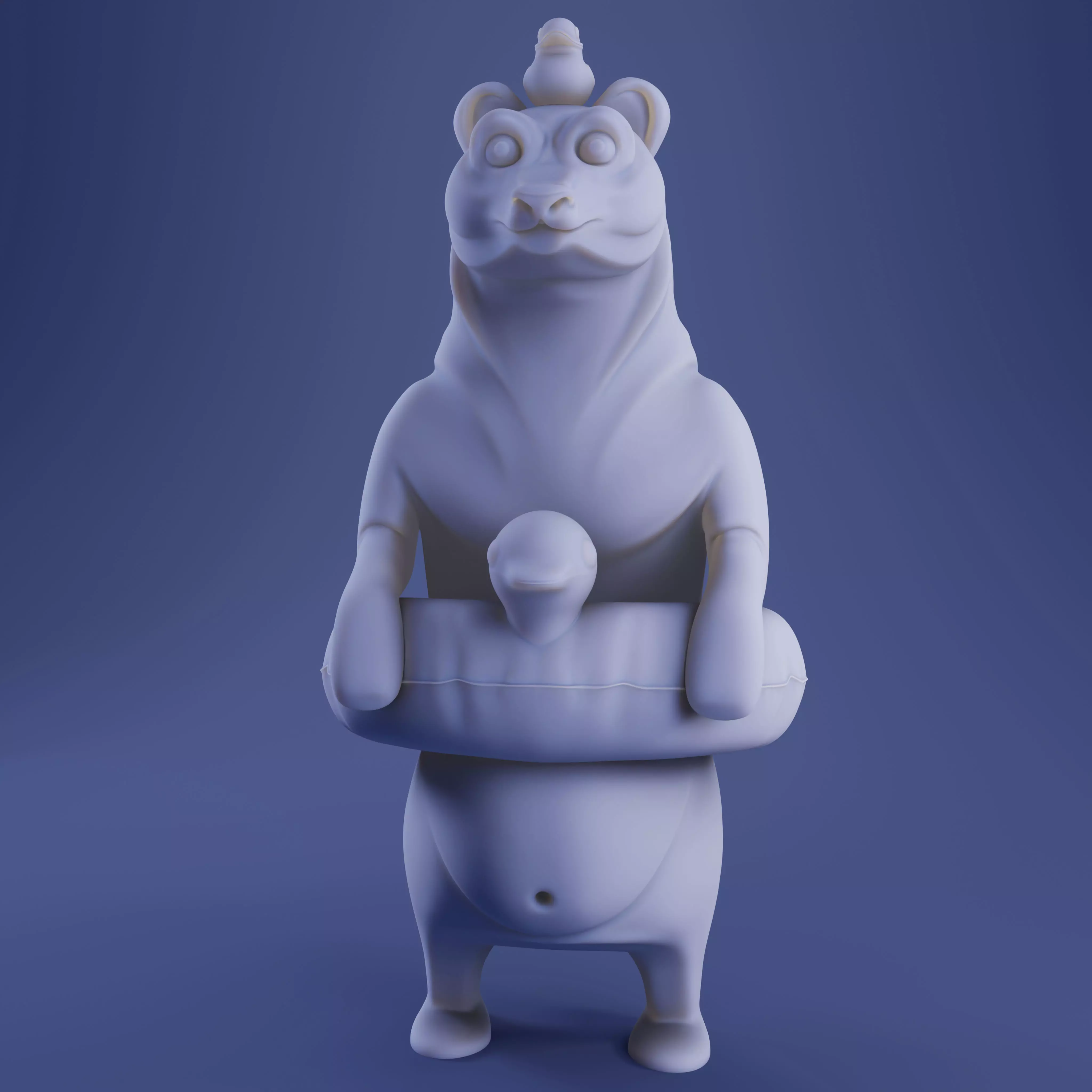 Summer Bear 3D Print Model - White and Full Color versions 3D print model