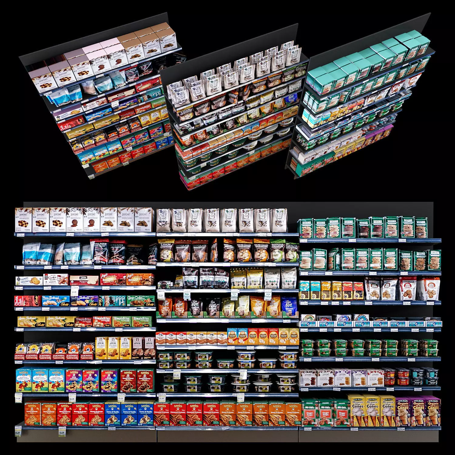 Shelves with goods 3D model_0
