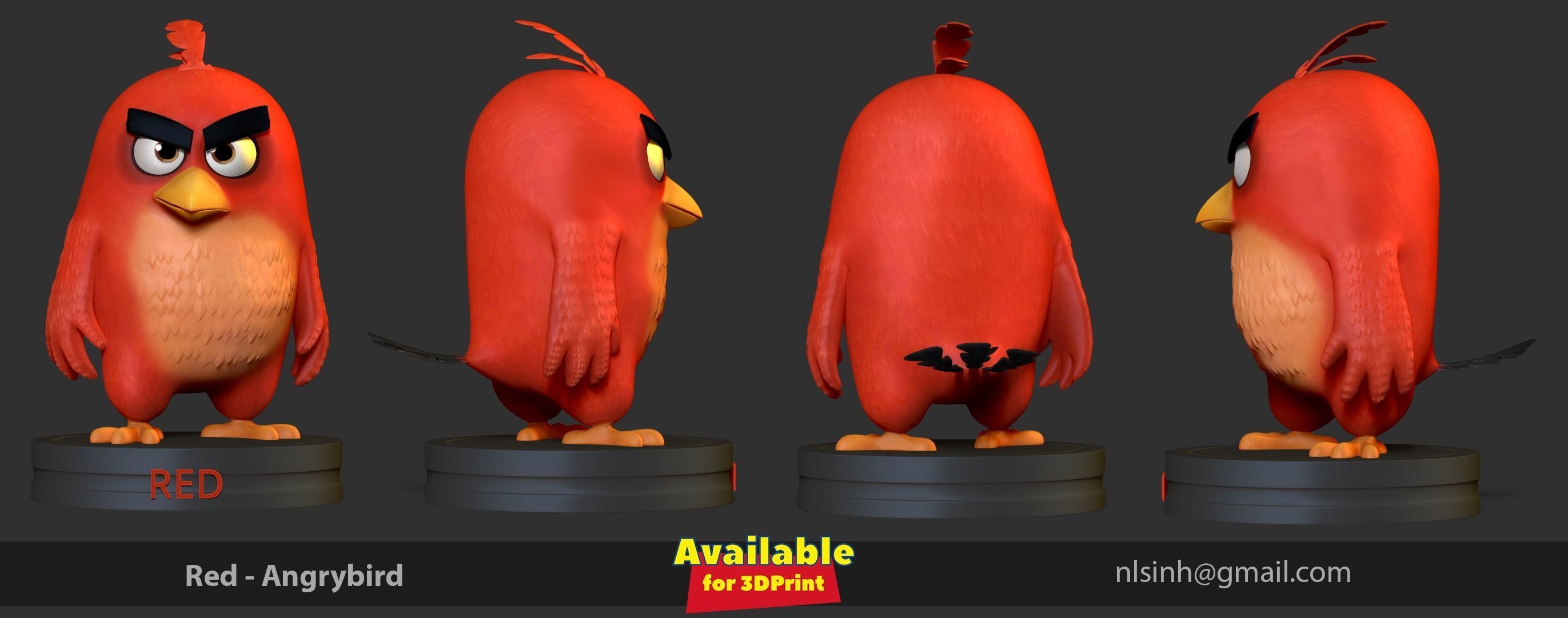 Angry Birds 2 - Red 3D print model_8