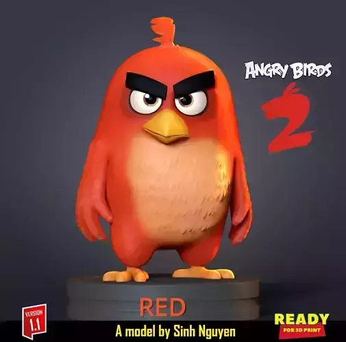 Angry Birds 2 - Red 3D print model Angry Birds 2 - Red 3D print model