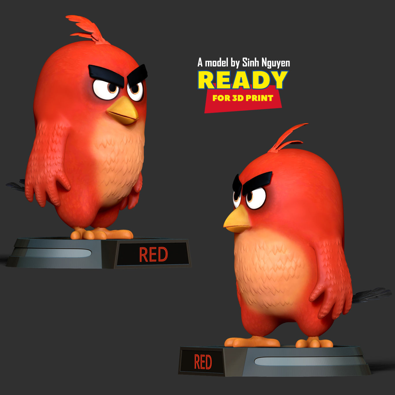 Angry Birds 2 - Red 3D print model_3