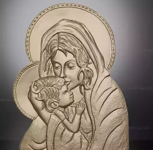 3D STL Virgin Mary Hugging Baby