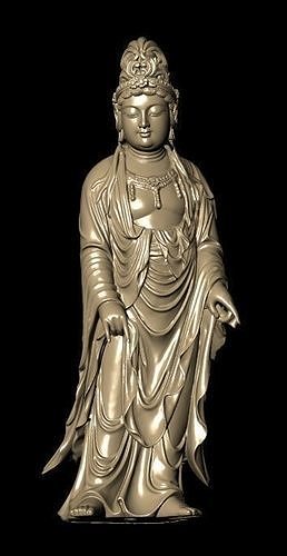 The Bodhisattva golden buddha statue 3D print model