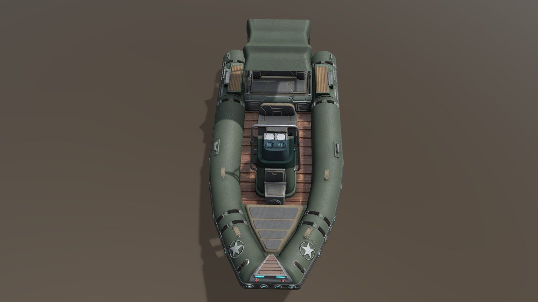 Low poly Zodiac boat set Low-poly 3D model_12