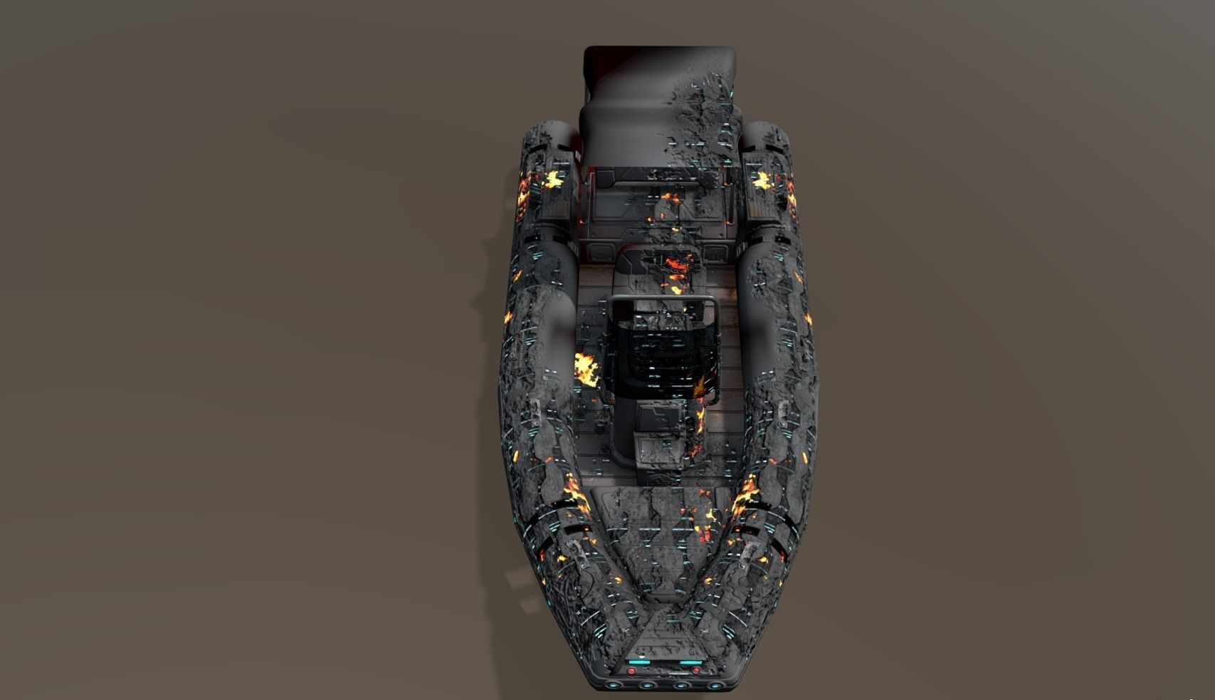 Low poly Zodiac boat set Low-poly 3D model_15