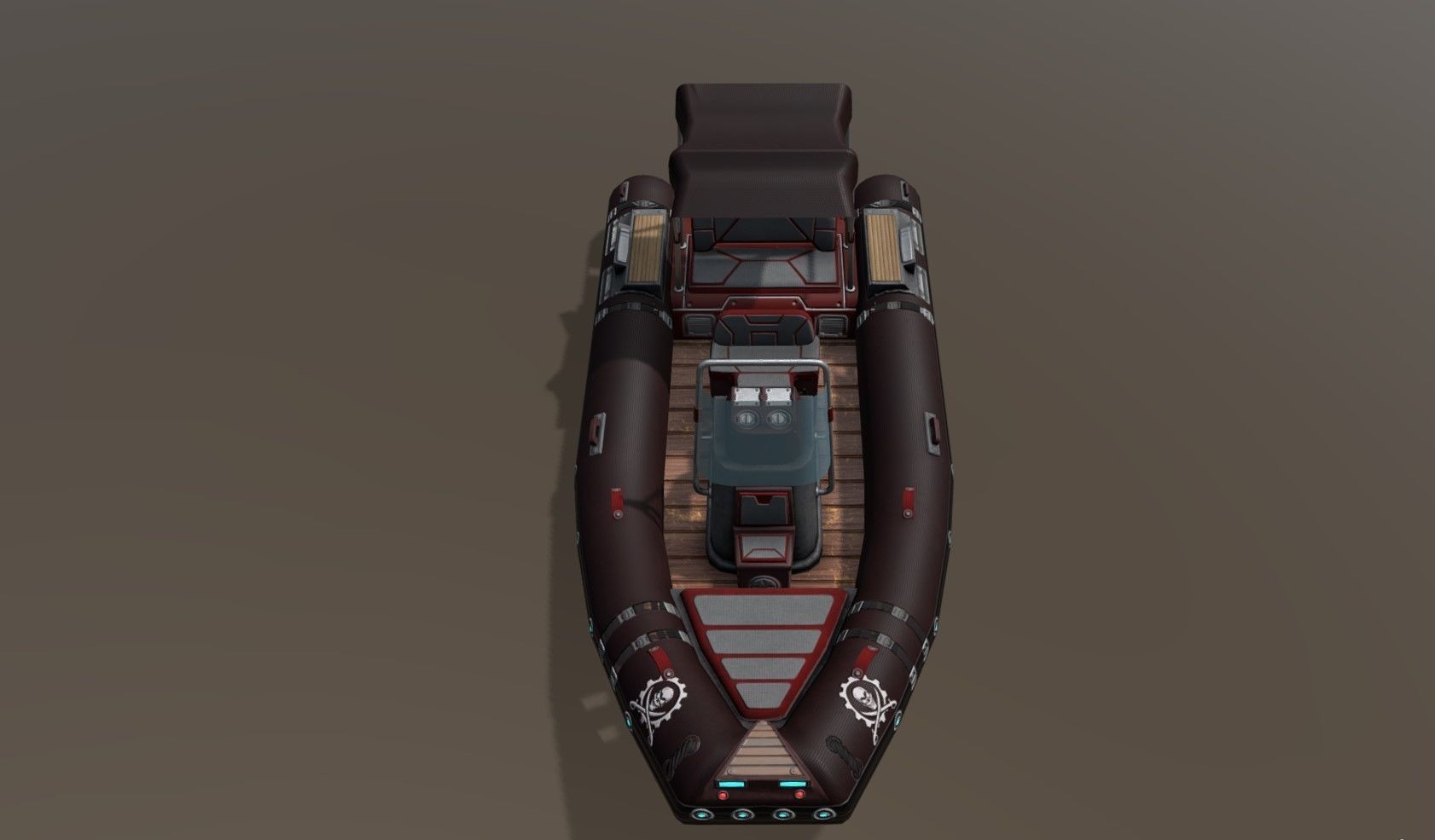 Low poly Zodiac boat set Low-poly 3D model_10