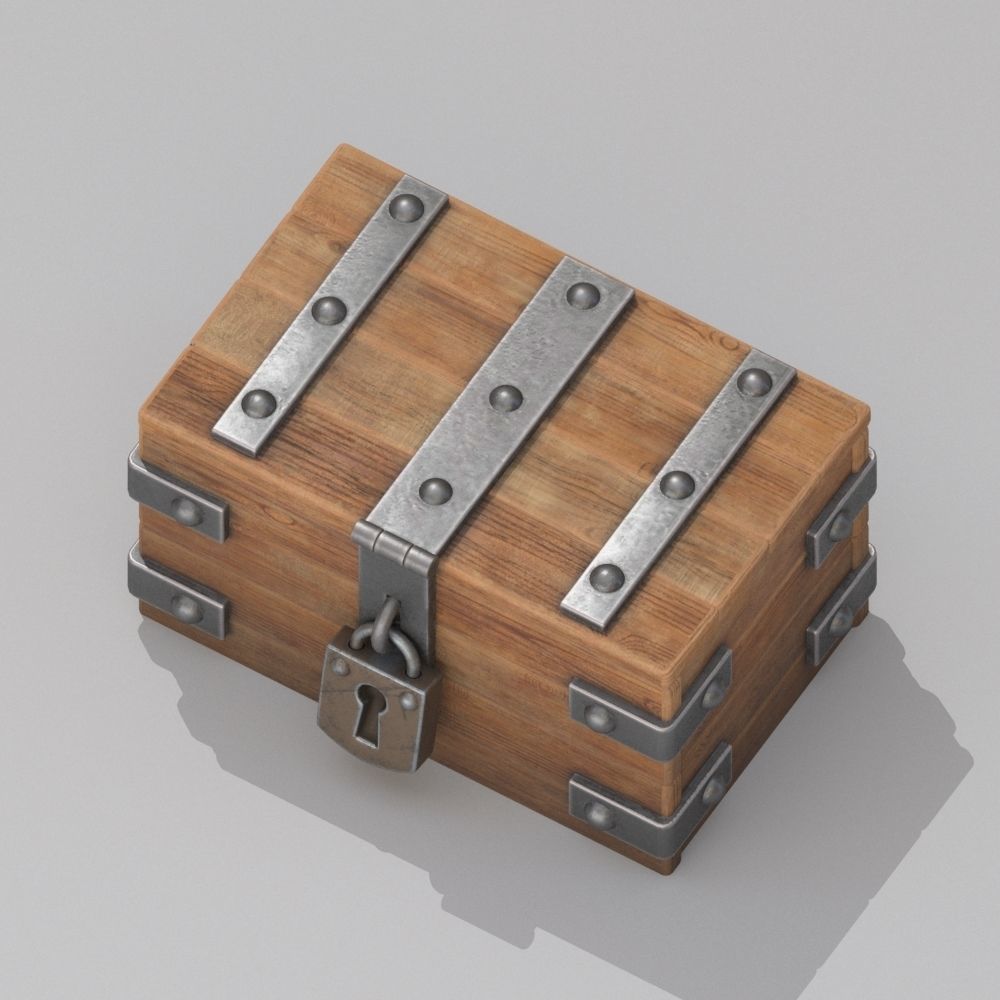 Wood box 3D model_5