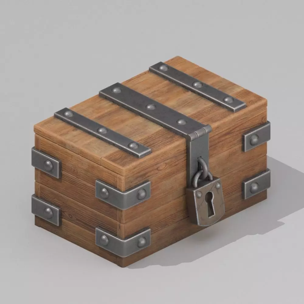 Wood box 3D model_0